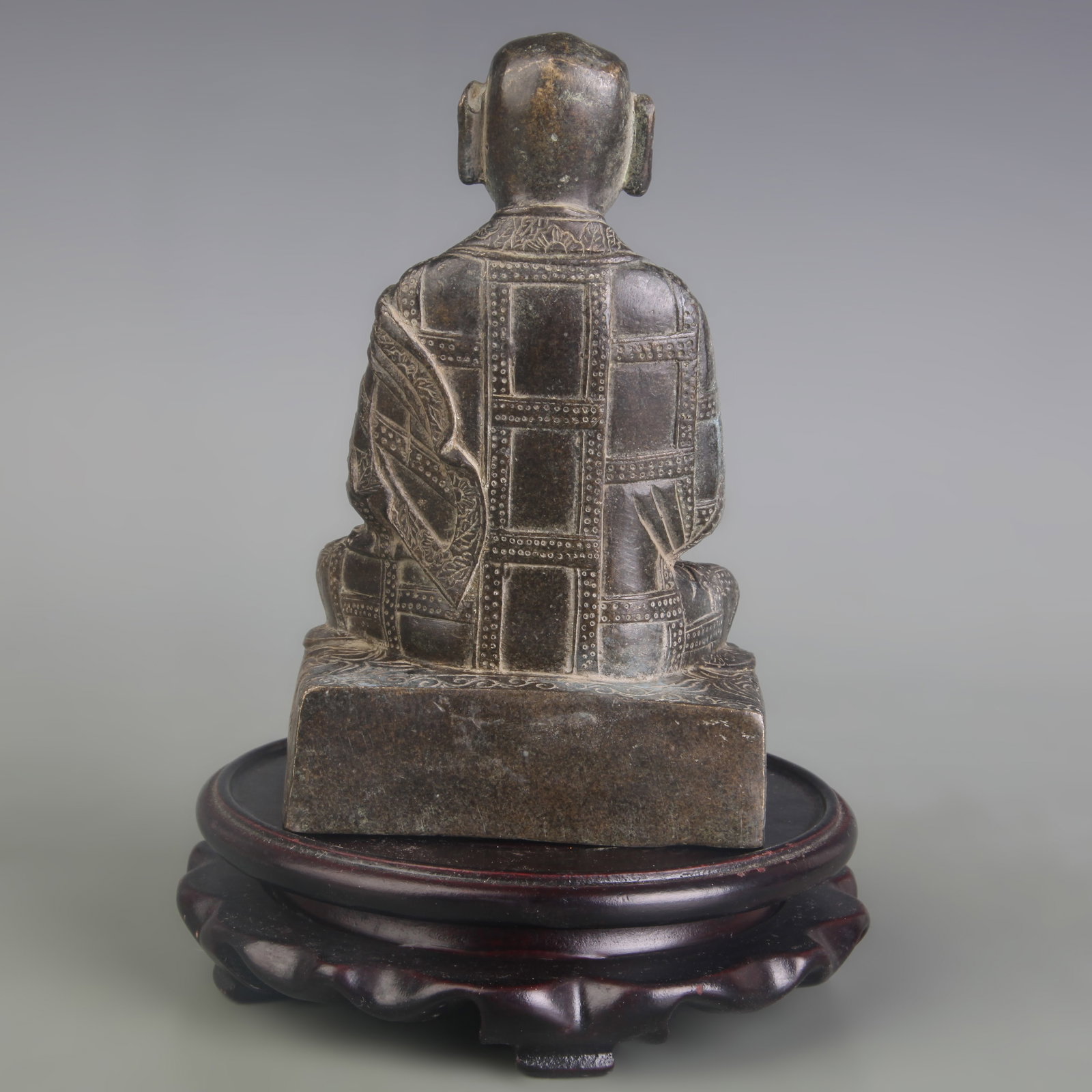 A FINE BRONZE LAMA STATUE BUDDHIST MASTER - 4