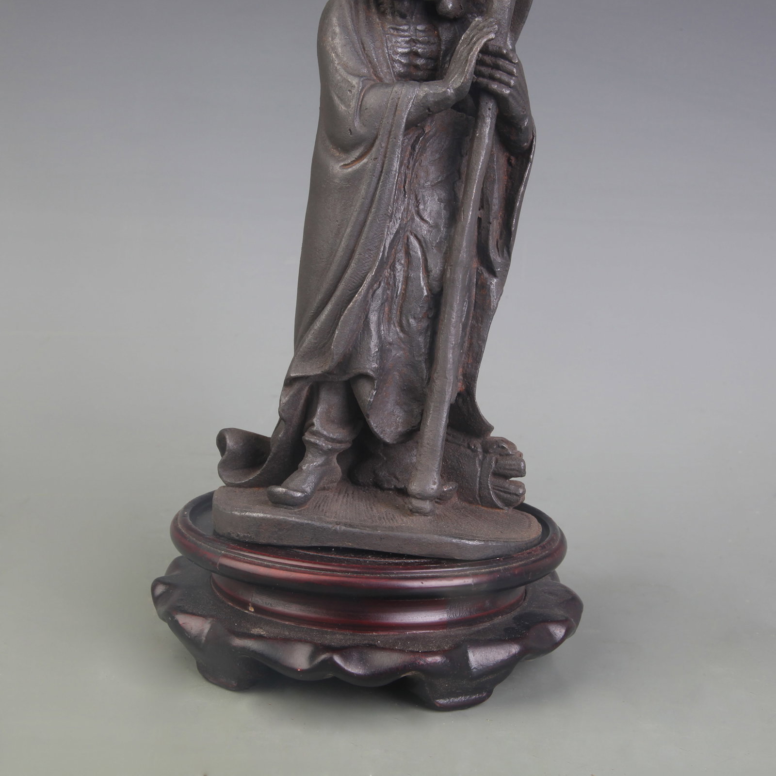 A FINE CAST IRON ARHAT STATUE - 3