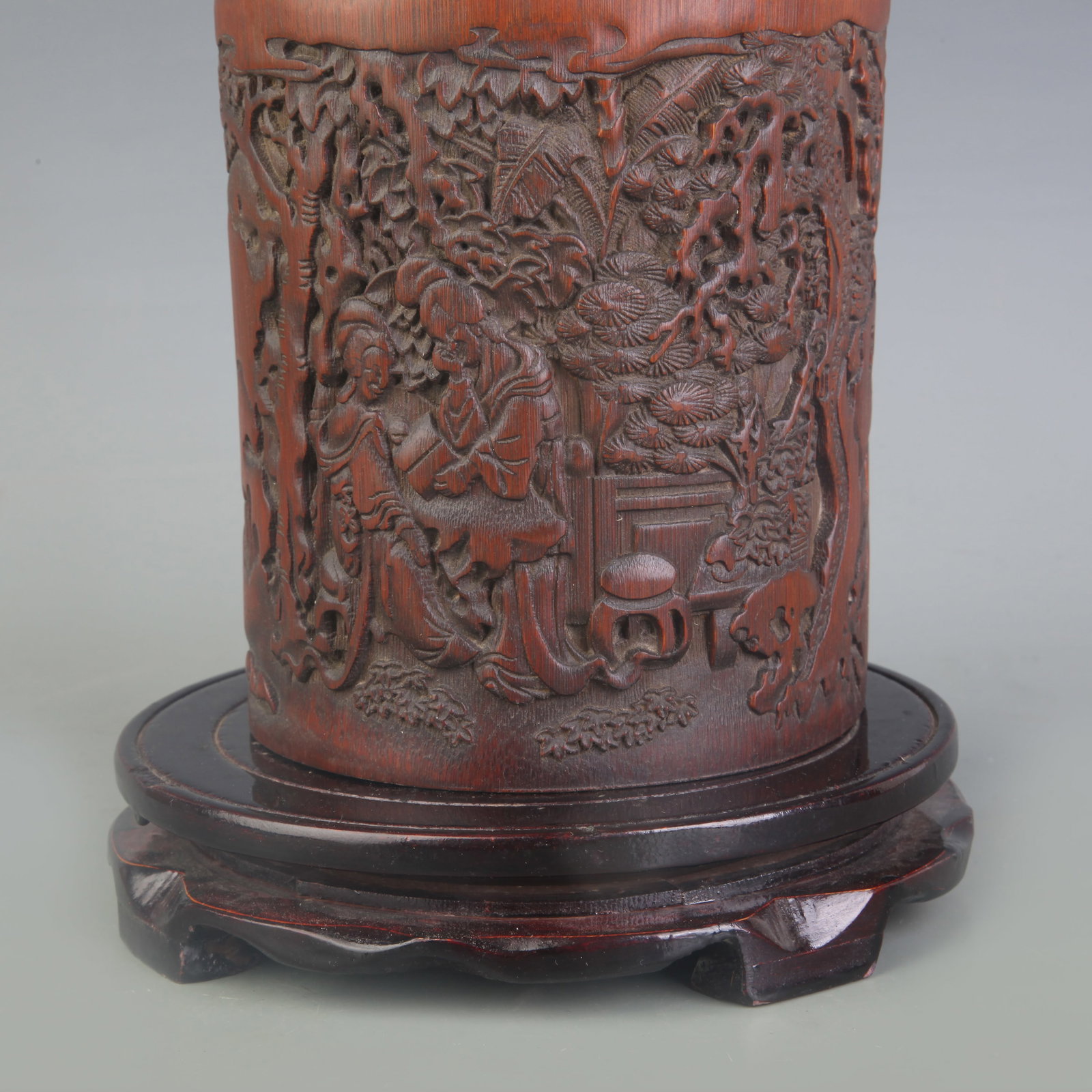 A CARVED BAMBOO BRUSH POT - 3