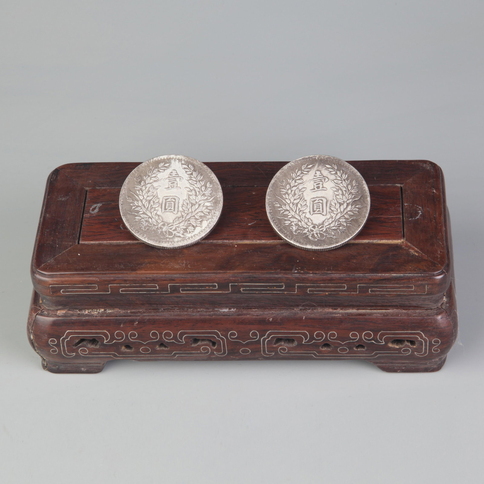 TWO REPUBLIC OF CHINA YEAR THREE SILVER DOLLAR COINS (ONE YUAN) (1 of 4)