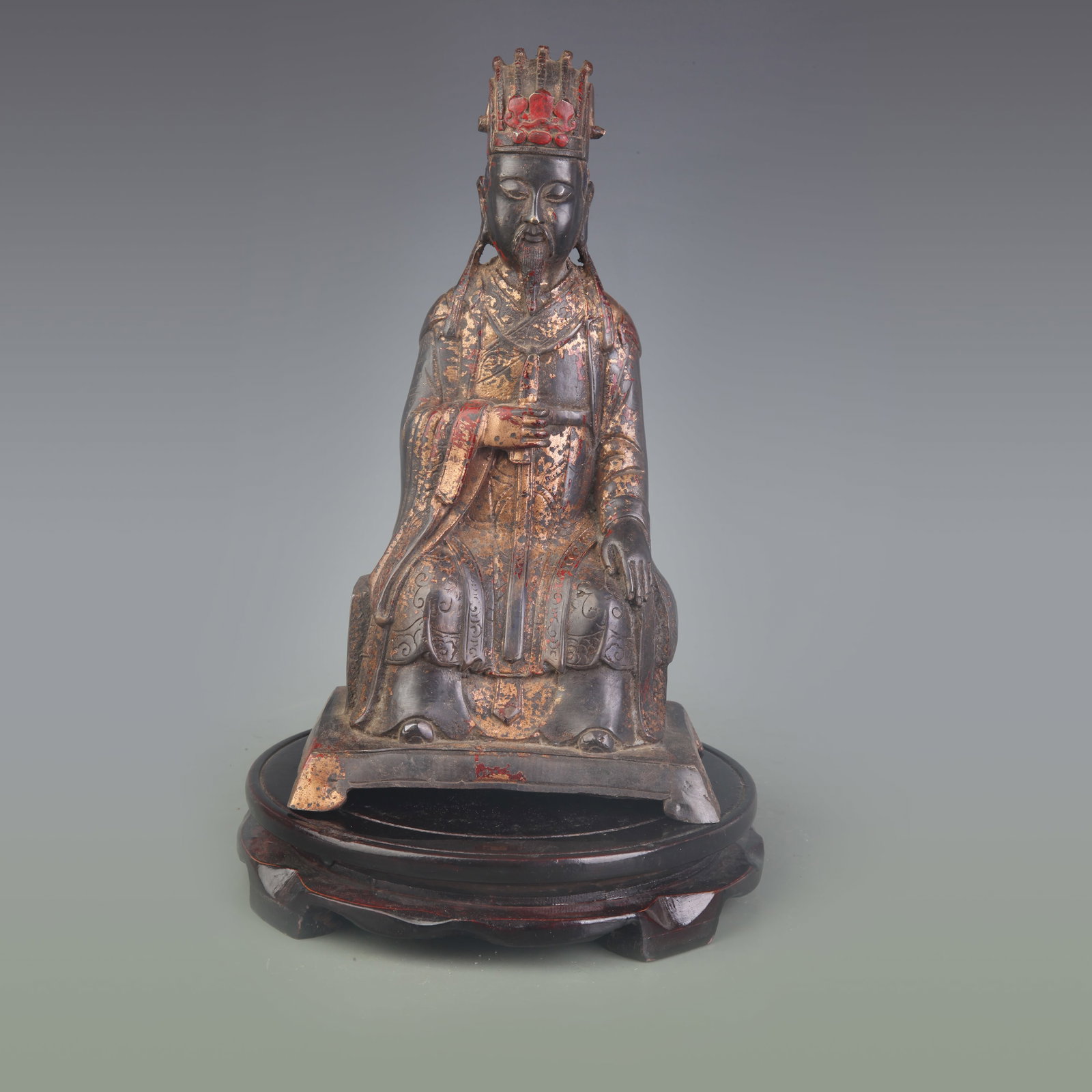 A BRONZE FIGURE OF A CIVIL OFFICIAL (1 of 6)