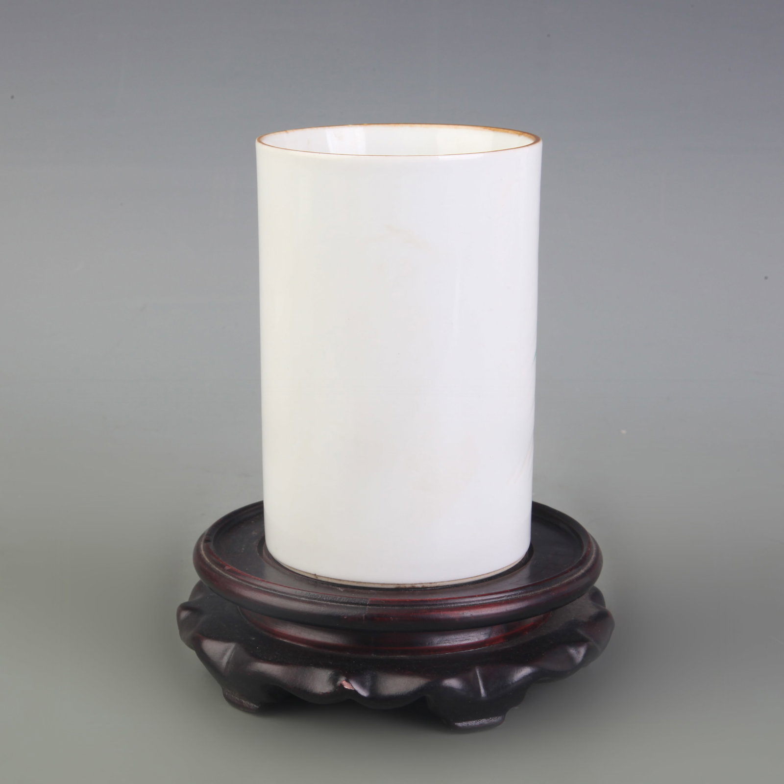 FAMILLE ROSE FLOWER PATTERN BRUSH POT - 4