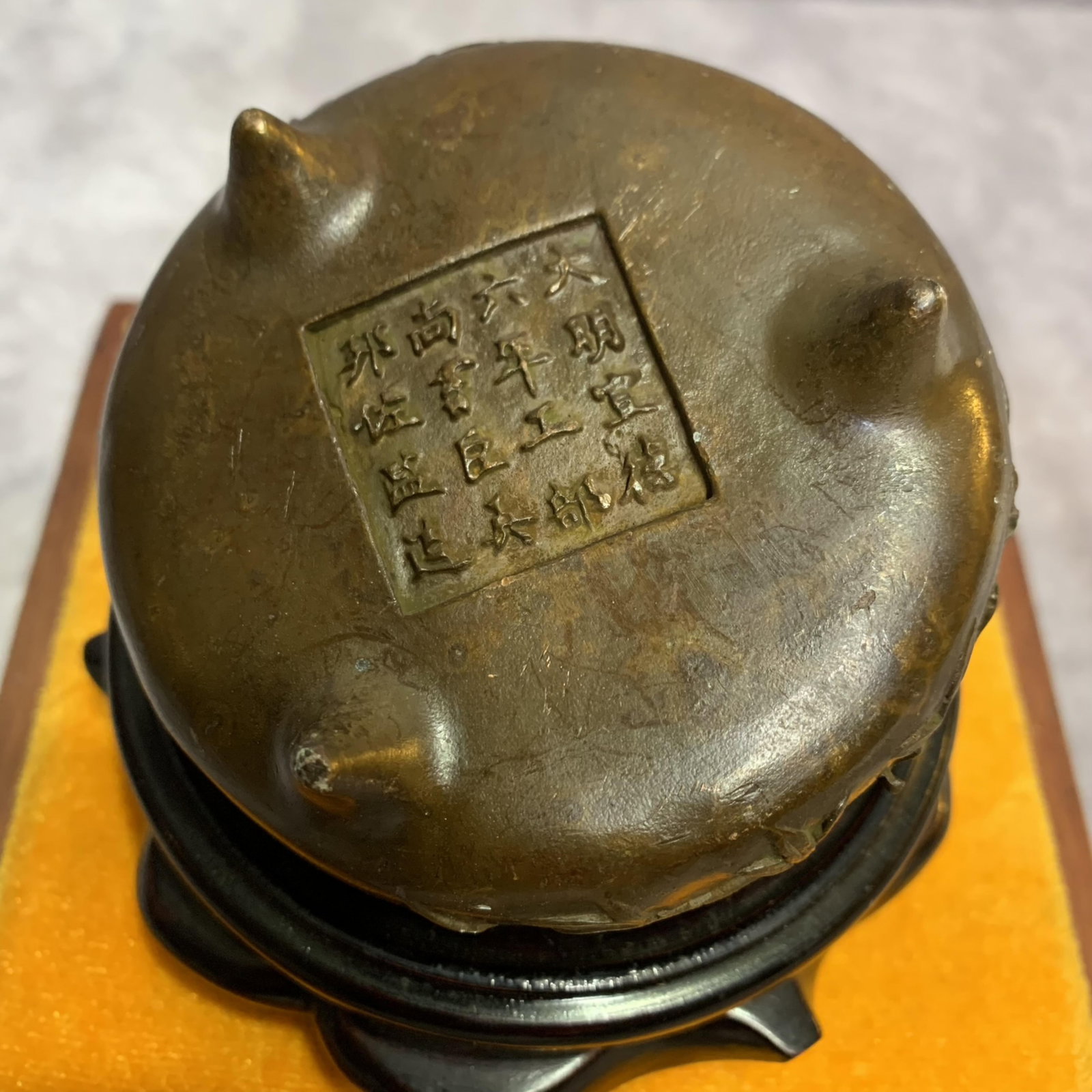 A FINE THREE PATTERN THREE FOOT BRONZE CENSER - 6