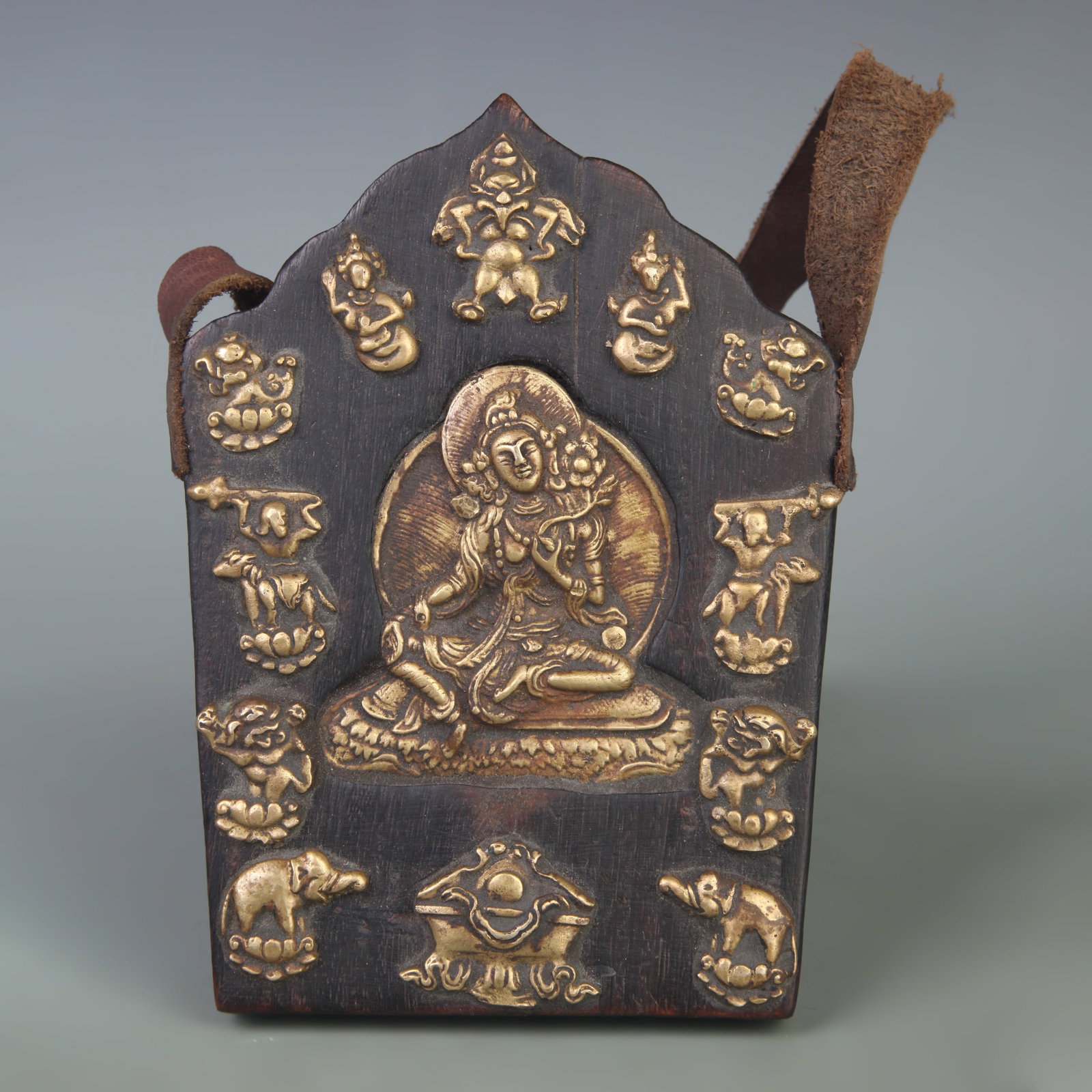 A TIBETAN BUDDHIST GAWU (PORTABLE SHRINE PENDANT) (1 of 5)