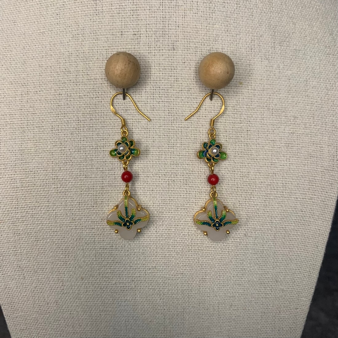 PAIR OF JADE MADE EARRINGS (1 of 3)