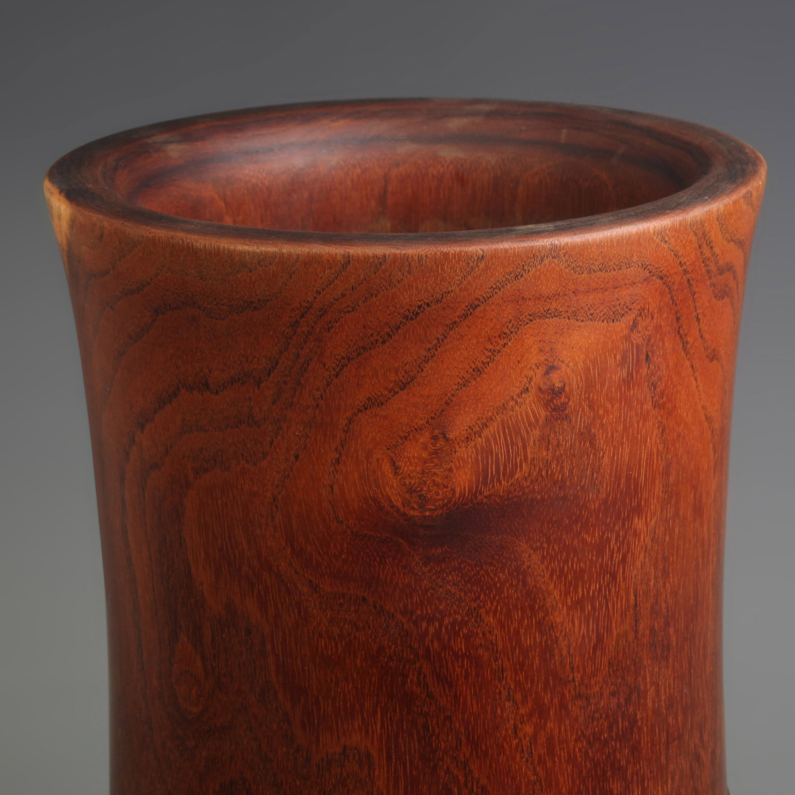 A LARGE HARDWOOD BRUSH POT - 2