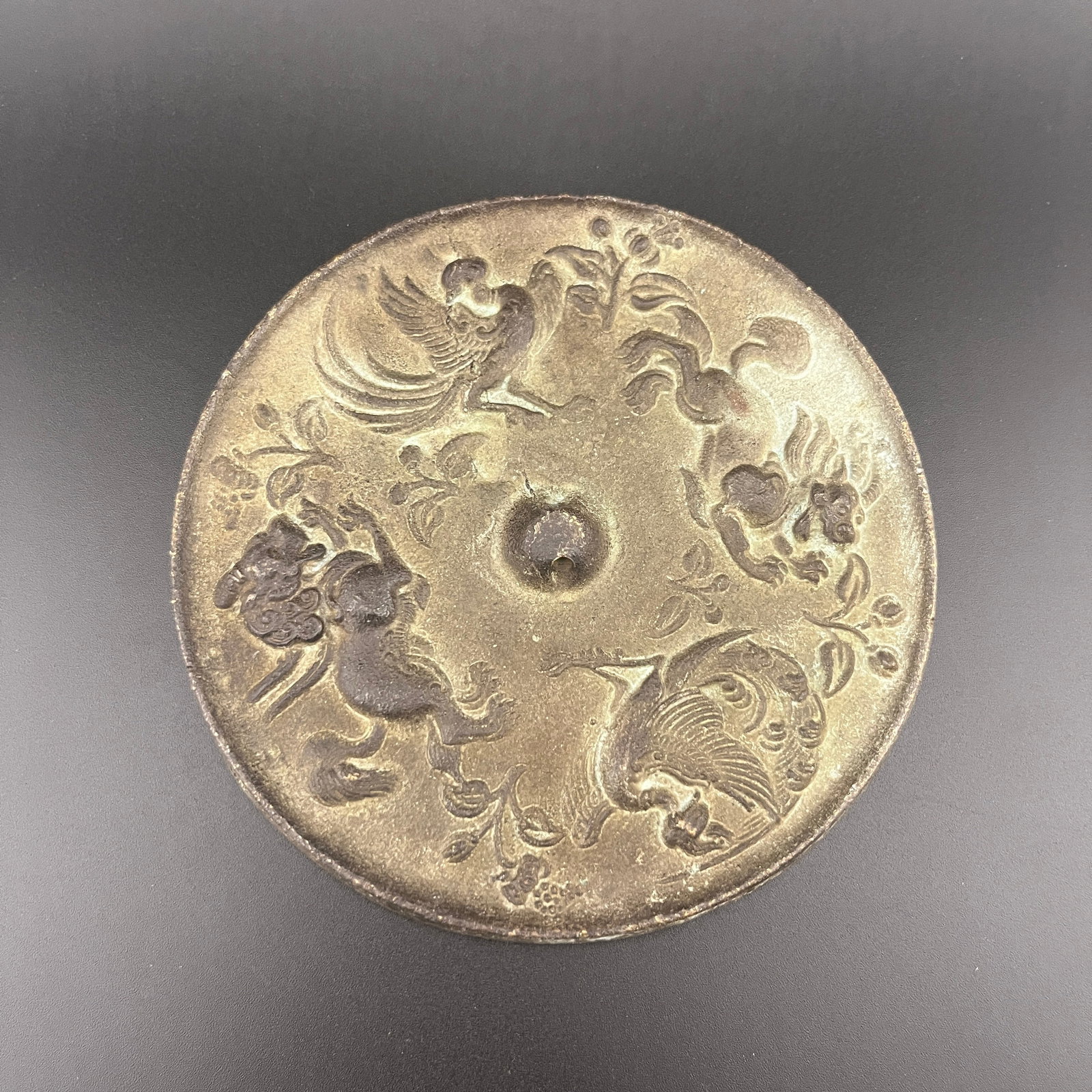 CHINESE BRONZE MIRROR WITH LION AND PHOENIX MOTIF (1 of 4)
