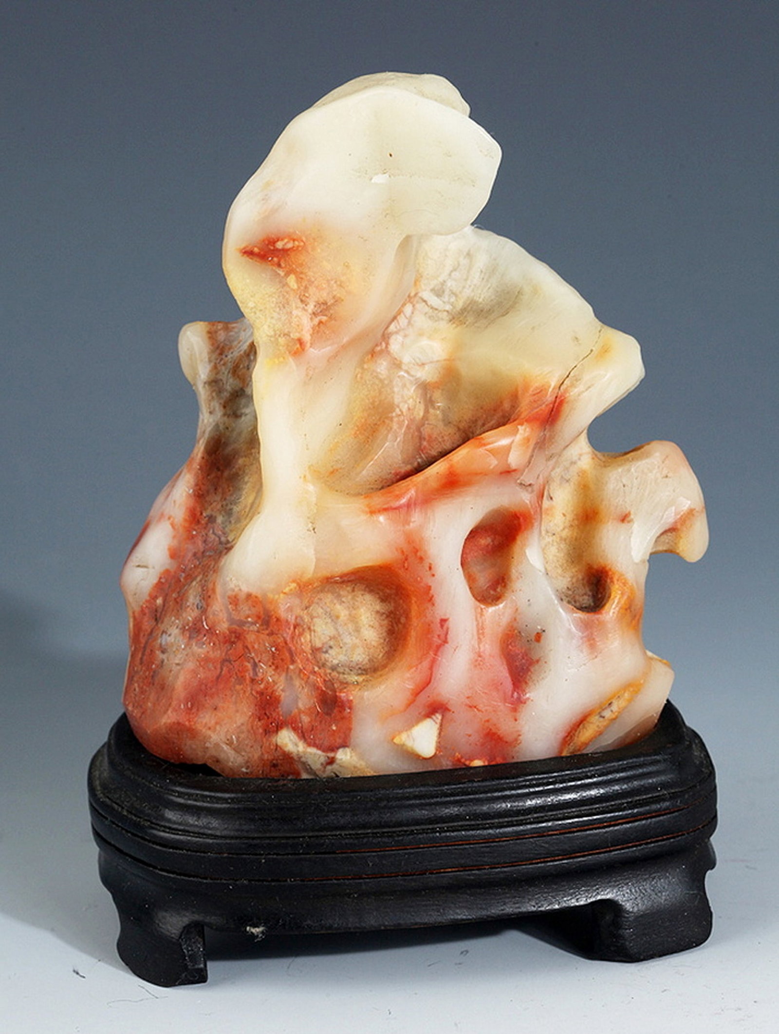A FINE SHOUSHAN STONE BOULDER CARVING WITH BASE: 20th Century; High: 4.00 inch; Width: 3.25 inch