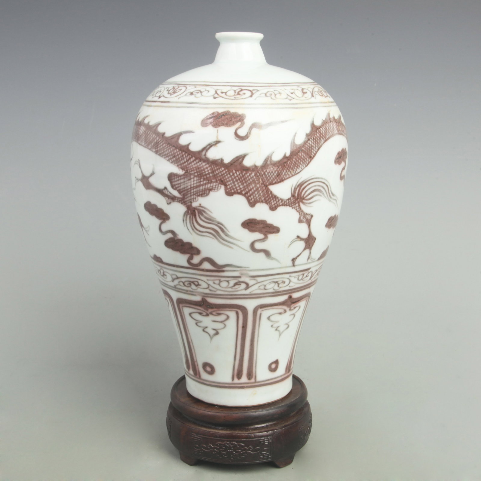 DRAGON PATTERN PLUM STYLE PORCELAIN VASE - 4