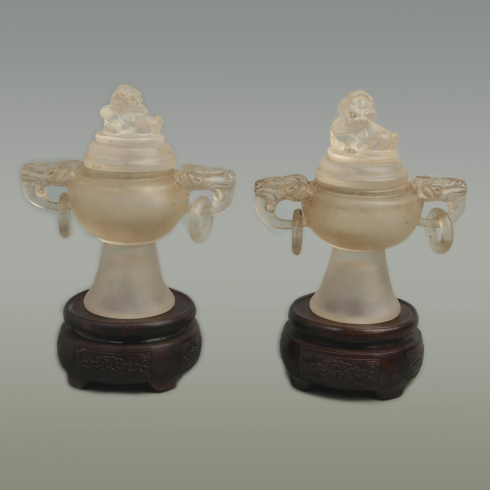 RARE PAIR OF CRYSTAL MADE INCENSE BURNER (1 of 11)