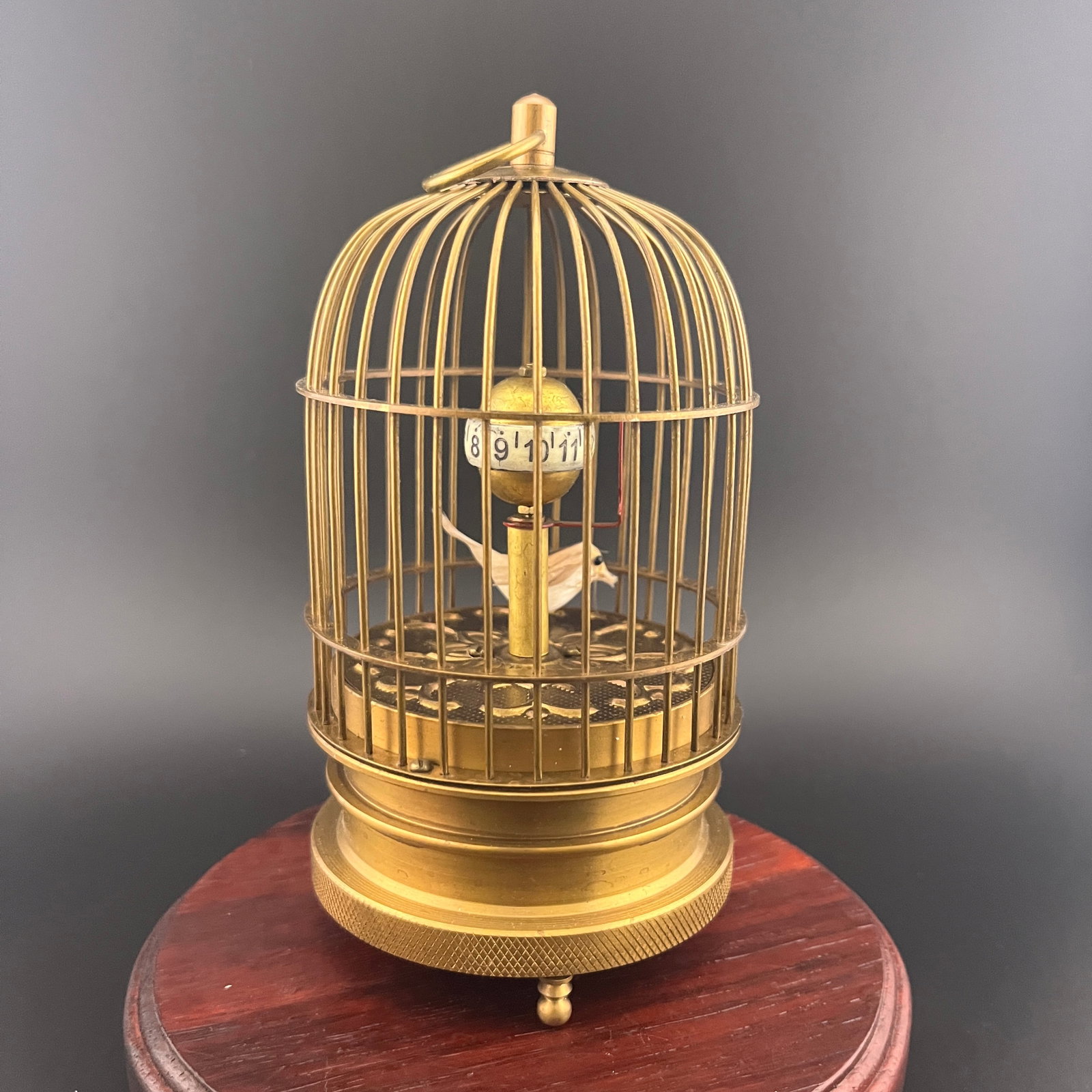 A FINE SMALL BIRD CAGE STYLE TABLE CLOCK - 3