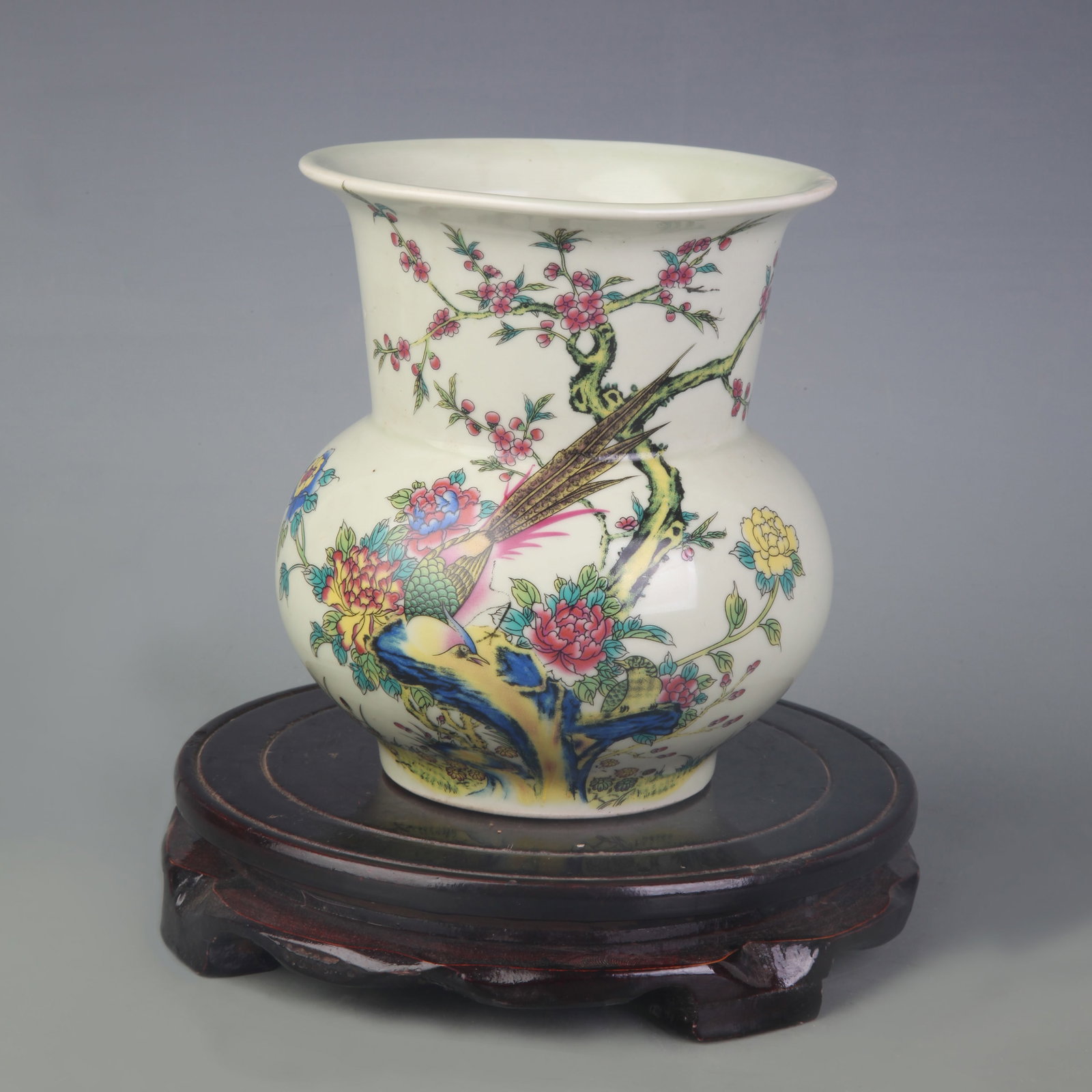 A CELADON-GLAZED WASTE WATER VESSEL WITH FLORAL AND BIRD MOTIF (1 of 5)
