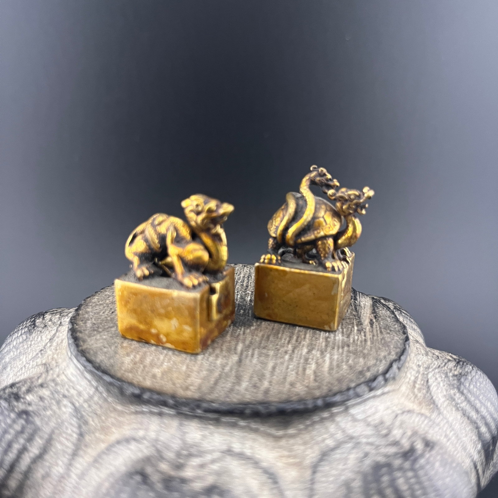 GROUP OF TWO SMALL BRONZE SEAL (1 of 5)