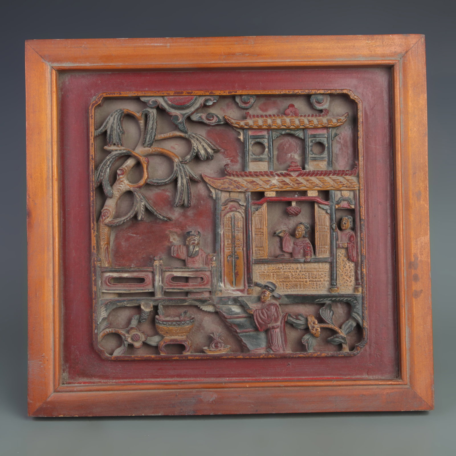 A FINE WOOD CARVE WALL PANEL DECORATION (1 of 5)
