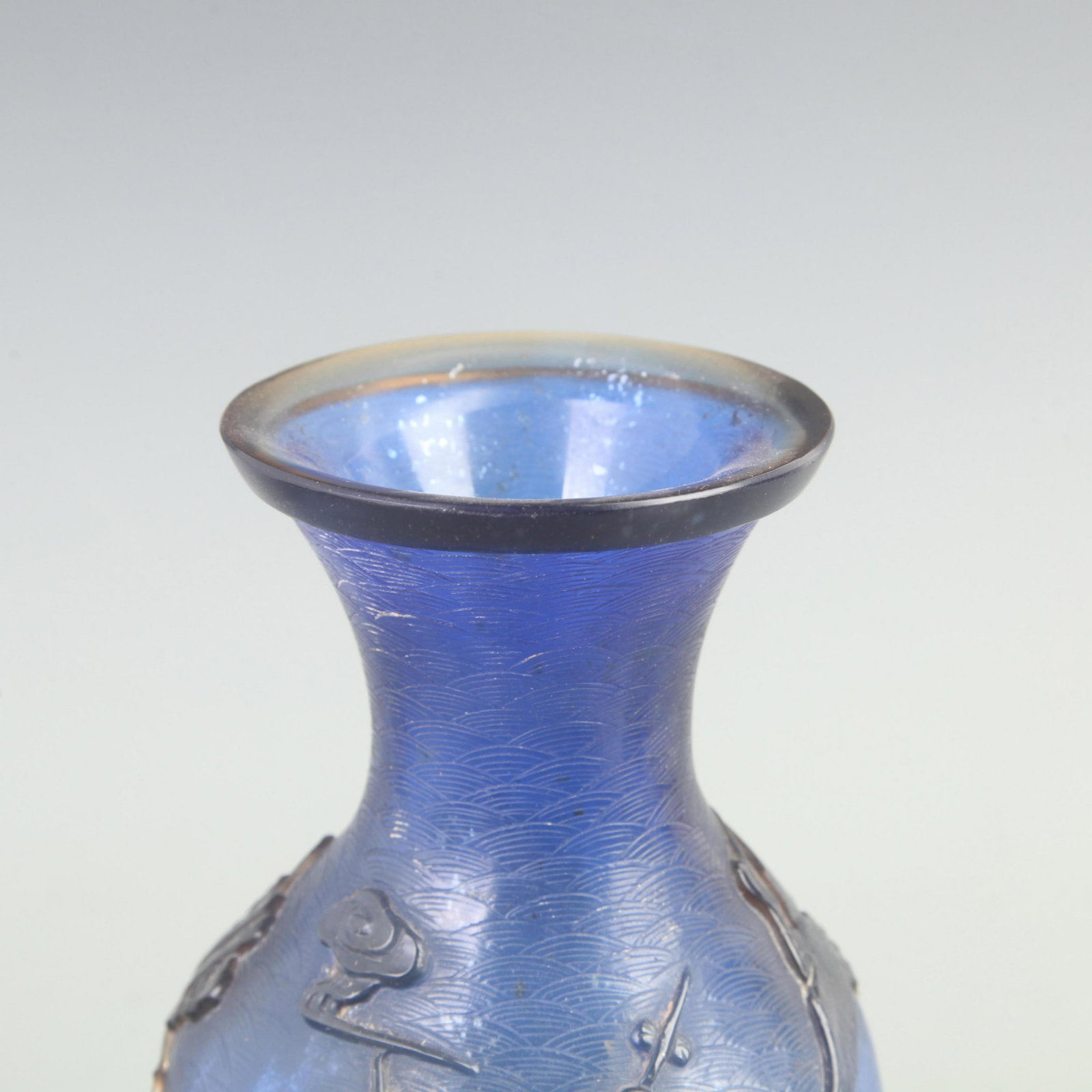 RARE FINE FLOWER PATTERN GLASS BOTTLE - 2