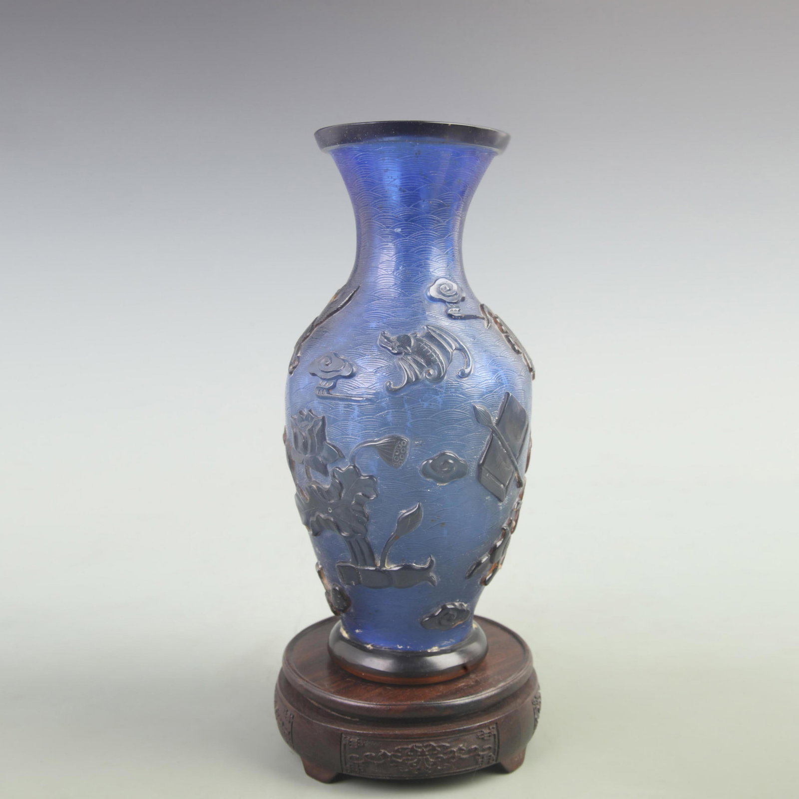 RARE FINE FLOWER PATTERN GLASS BOTTLE - 4