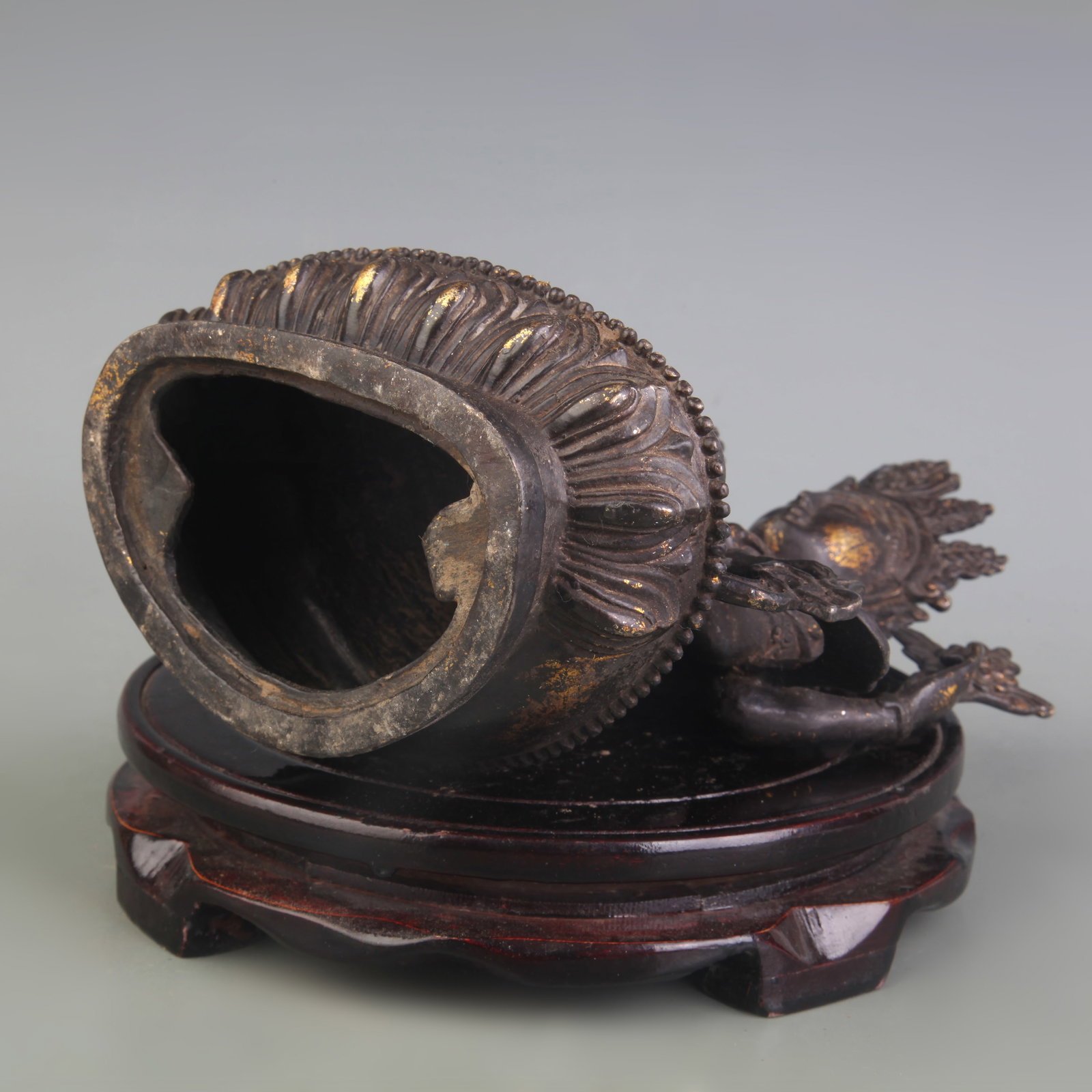 BRONZE FOUR ARMED GUANYIN STATUE - 5