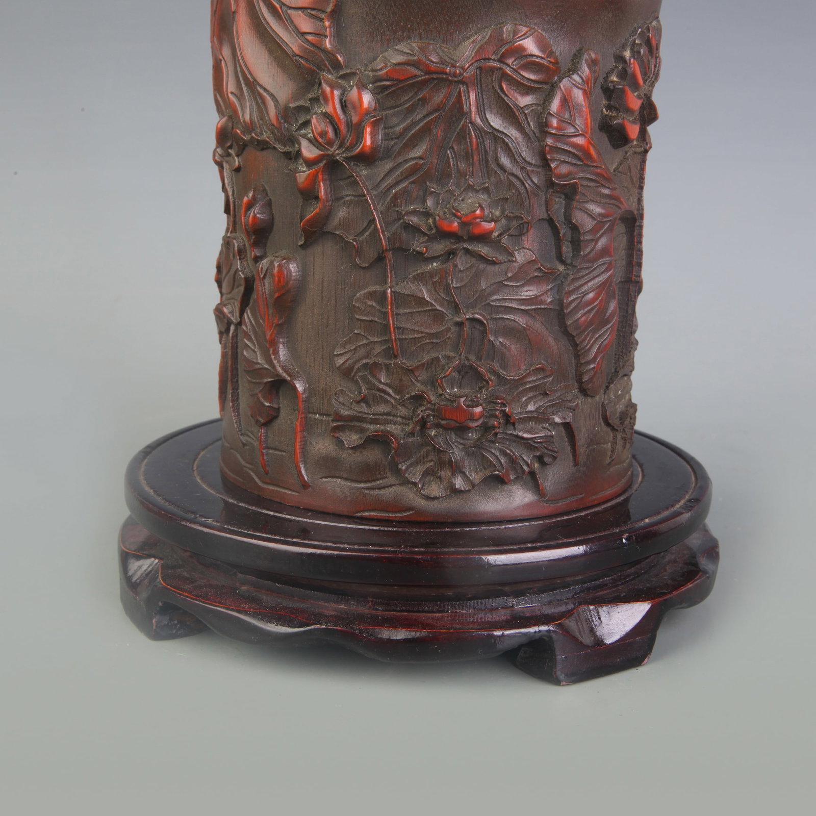 A CARVED BAMBOO BRUSH POT - 3