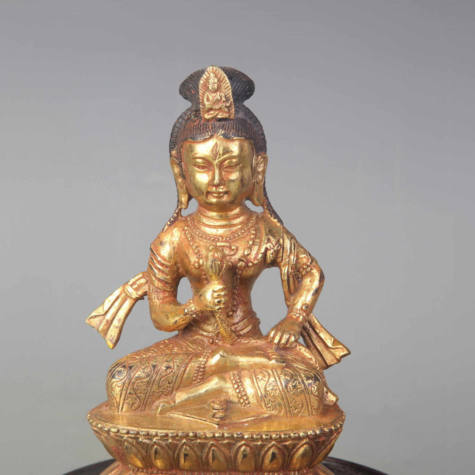GILT BRONZE GUANYIN STATUE - 2