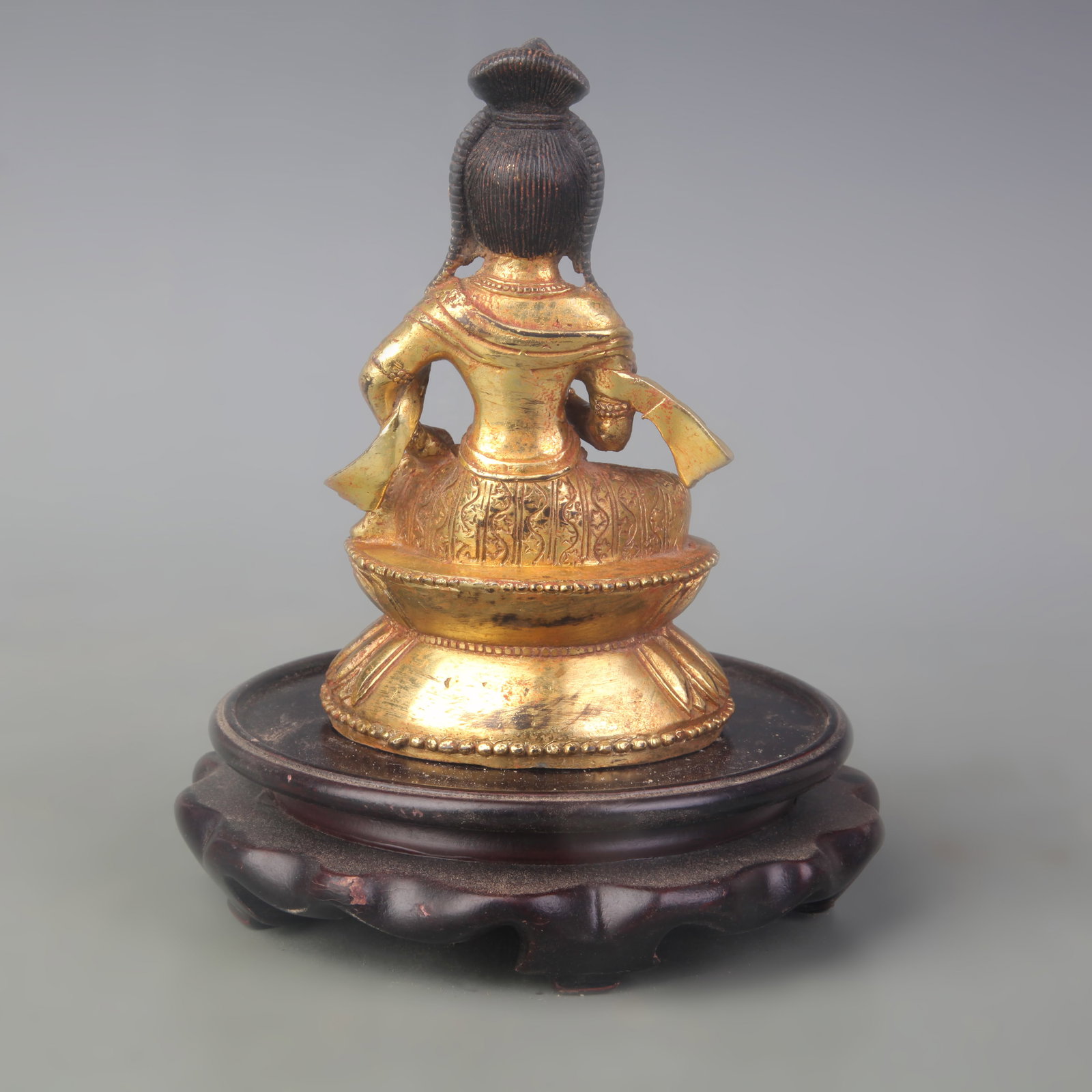 GILT BRONZE GUANYIN STATUE - 4