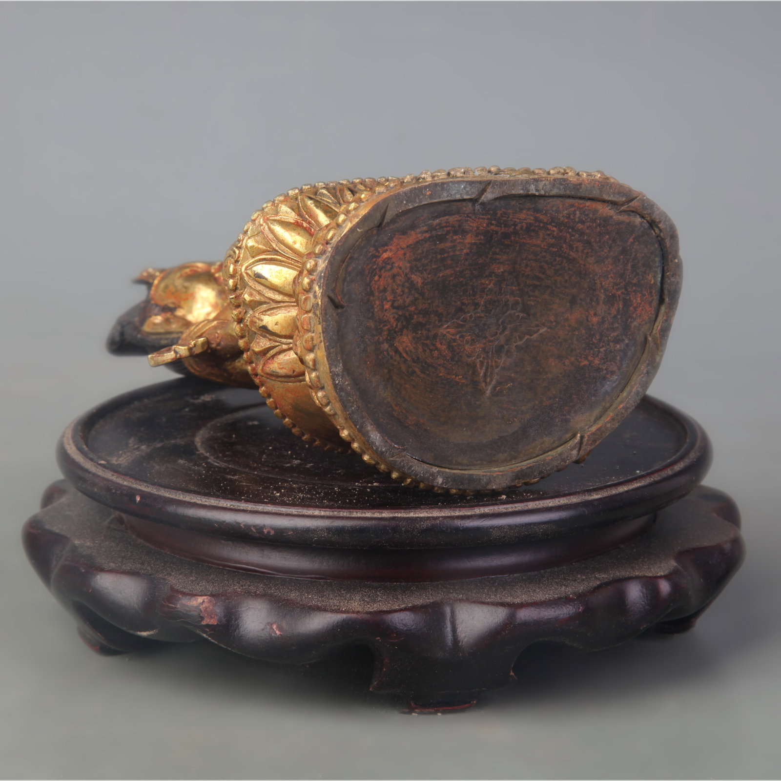 GILT BRONZE GUANYIN STATUE - 5