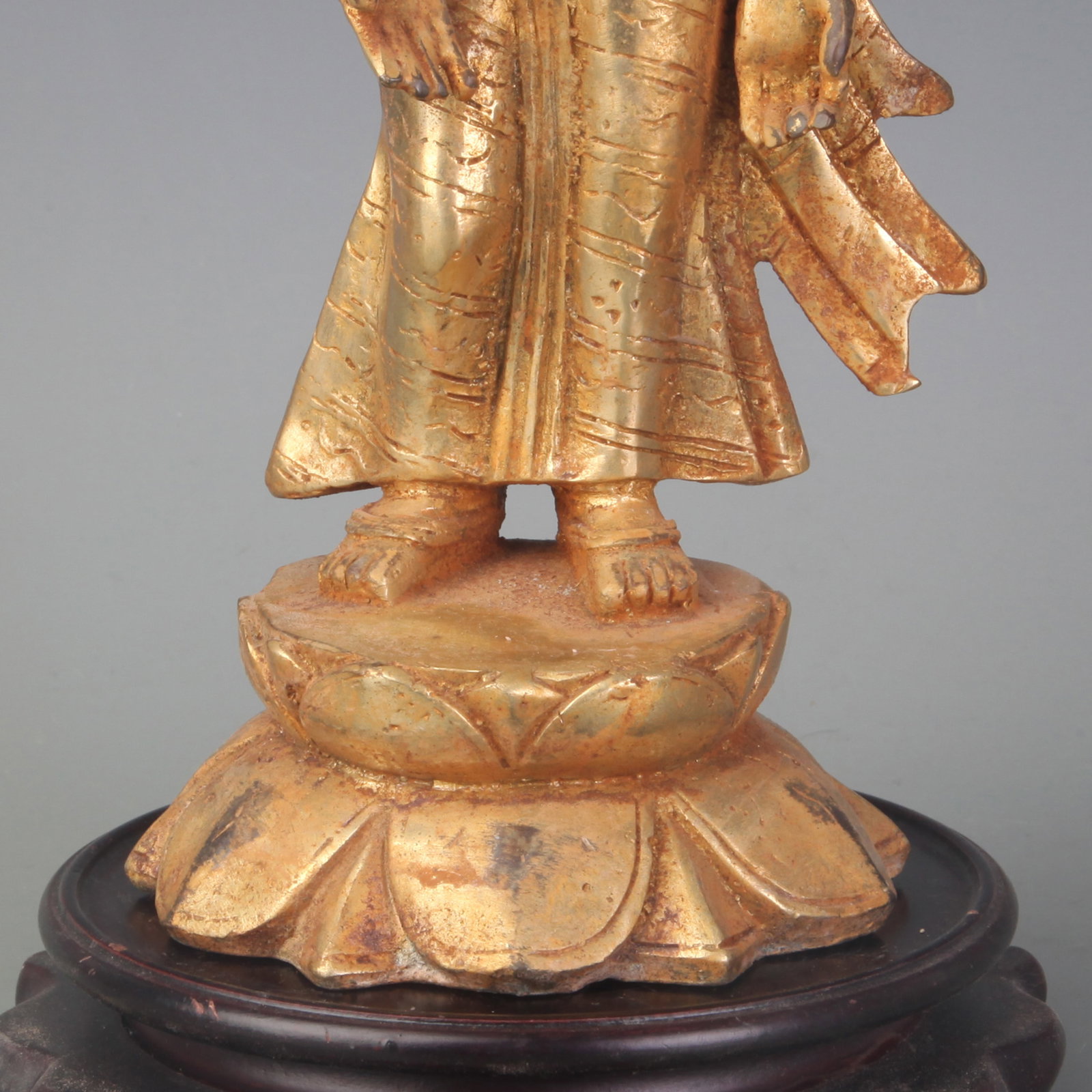 A RARE BRONZE GILT BUDDHA STATUE - 3