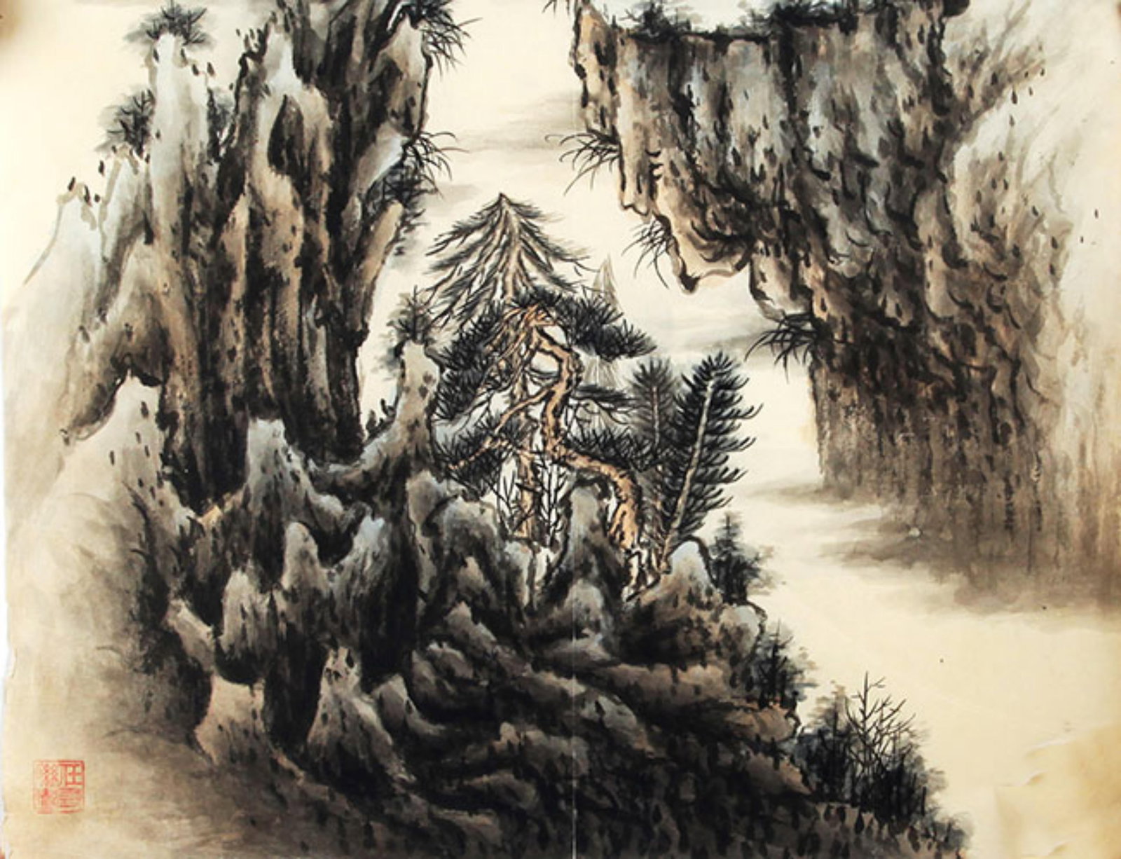 CHINESE PAINTING ATTRIBUTED TO REN YOULIAN (1 of 3)