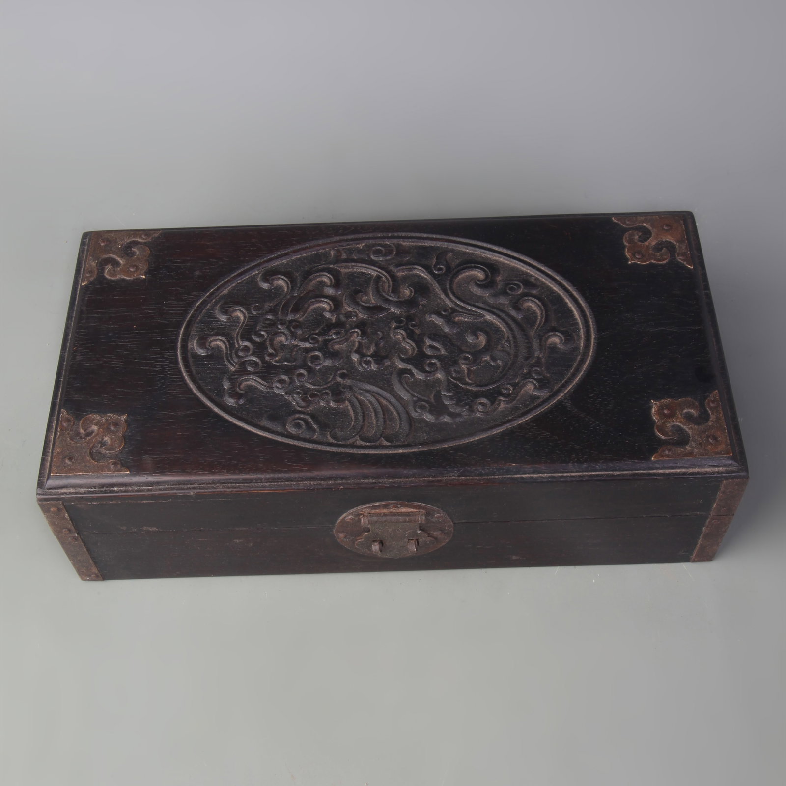 GILT BRONZE ELEPHANT FOOT AND EAR AUSPICIOUS PATTERN CENSER: Ming Dynasty; High: 4 inch; Diameter: 7.3 inch. Wooden base for picture and display only.