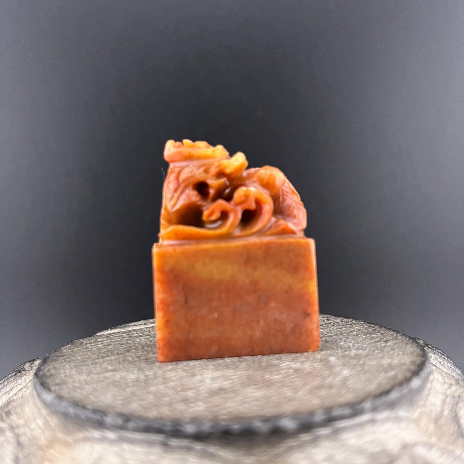 A SMALL MYTHICAL DRAGON OR CHILONG BEAST SHOU SHAN STONE SEAL (1 of 5)