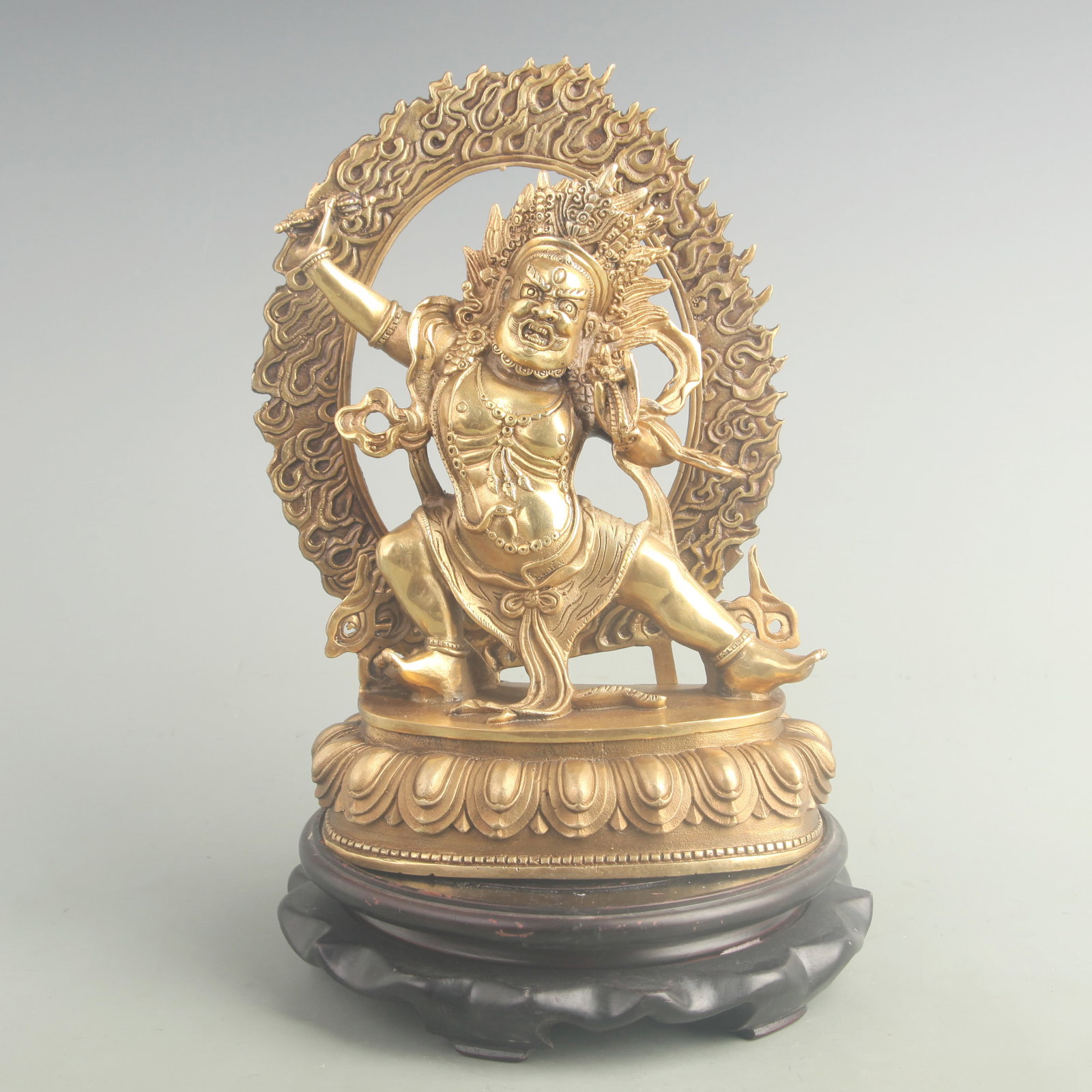 GILT-BRONZE FIGURE OF VAJRADHARA STATUE: 20th Century; High: 9.80 inch; Width: 6.80 inch; Woodbase for picture and display only