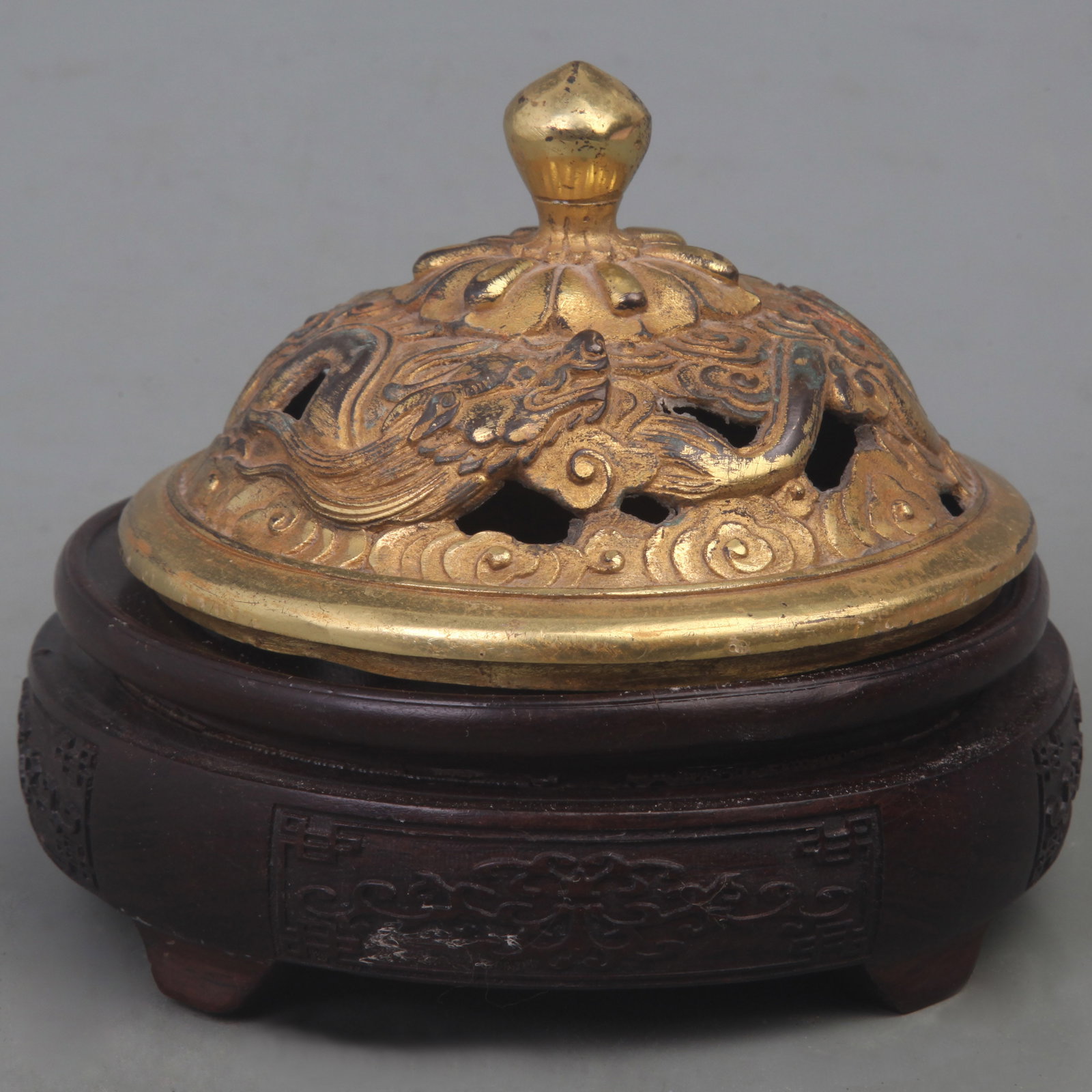 A FINE DRAGON PATTERN BRONZE INCENSE BURNER - 4