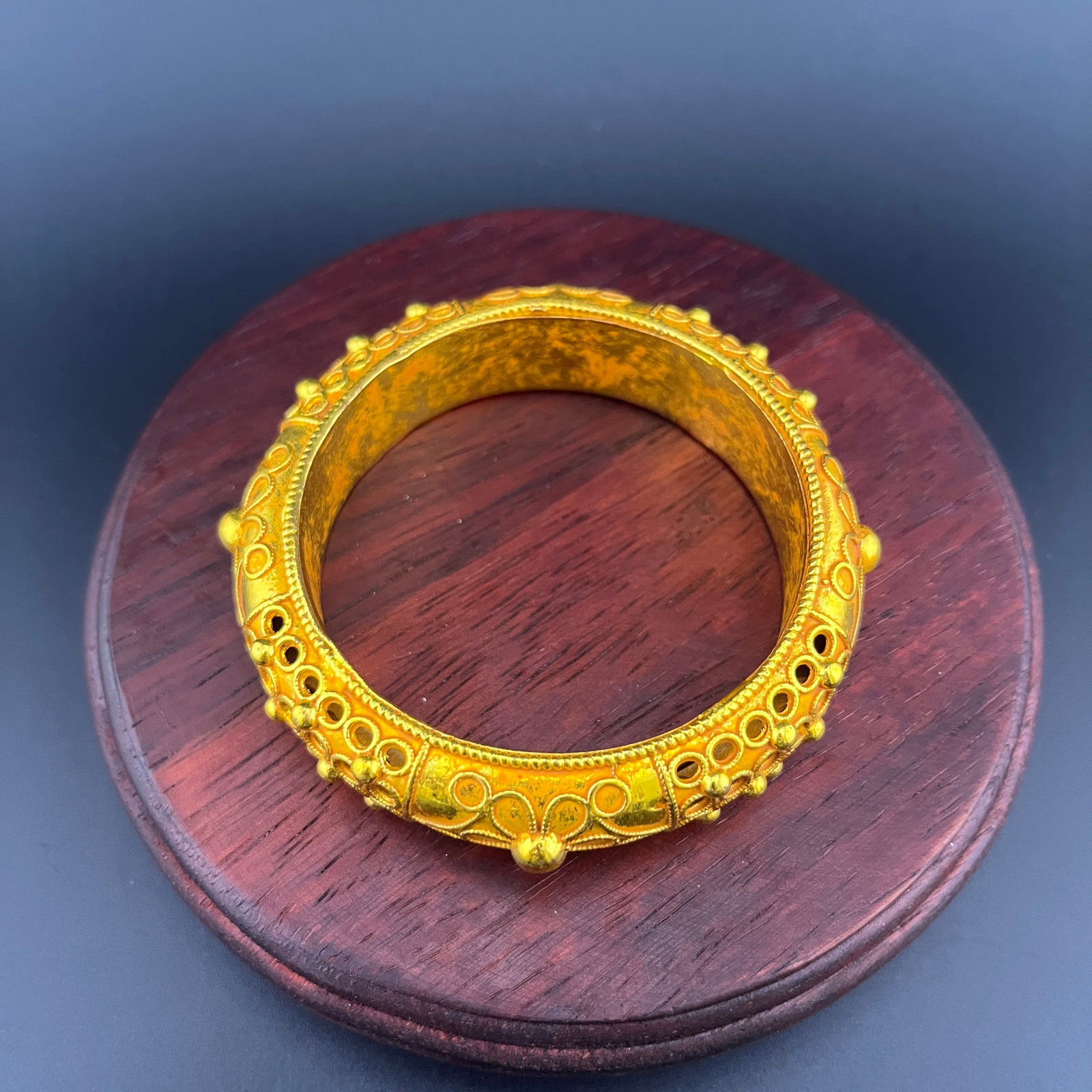 GILT-BRONZE BANGLE BRACELET - 2