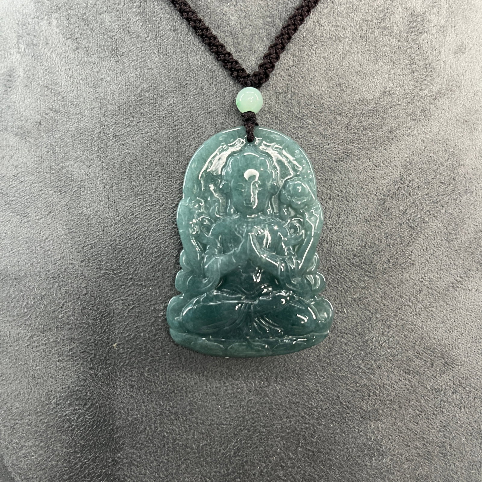 CARVED JADEITE BUDDHA PENDANTS - 2