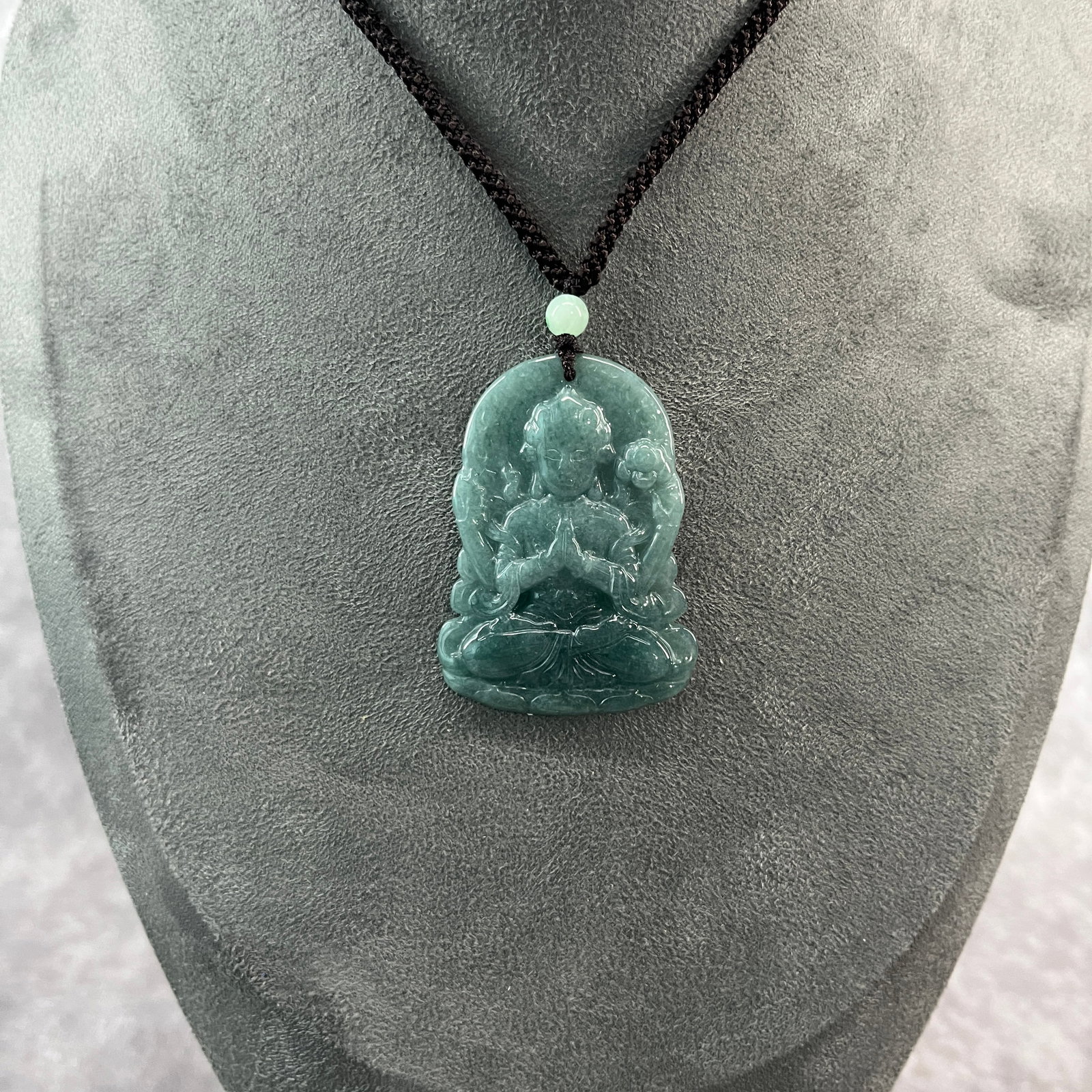 CARVED JADEITE BUDDHA PENDANTS - 4