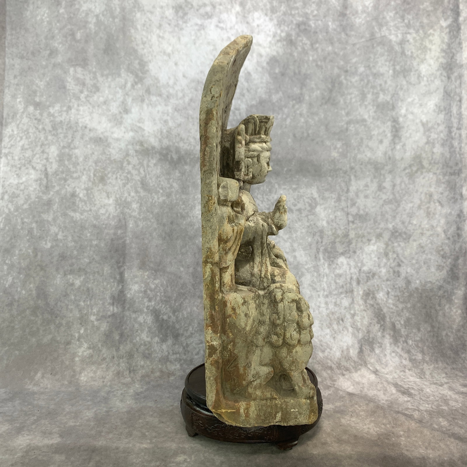 CARVED STONE BUDDHIST DEVOTIONAL STELE - 4