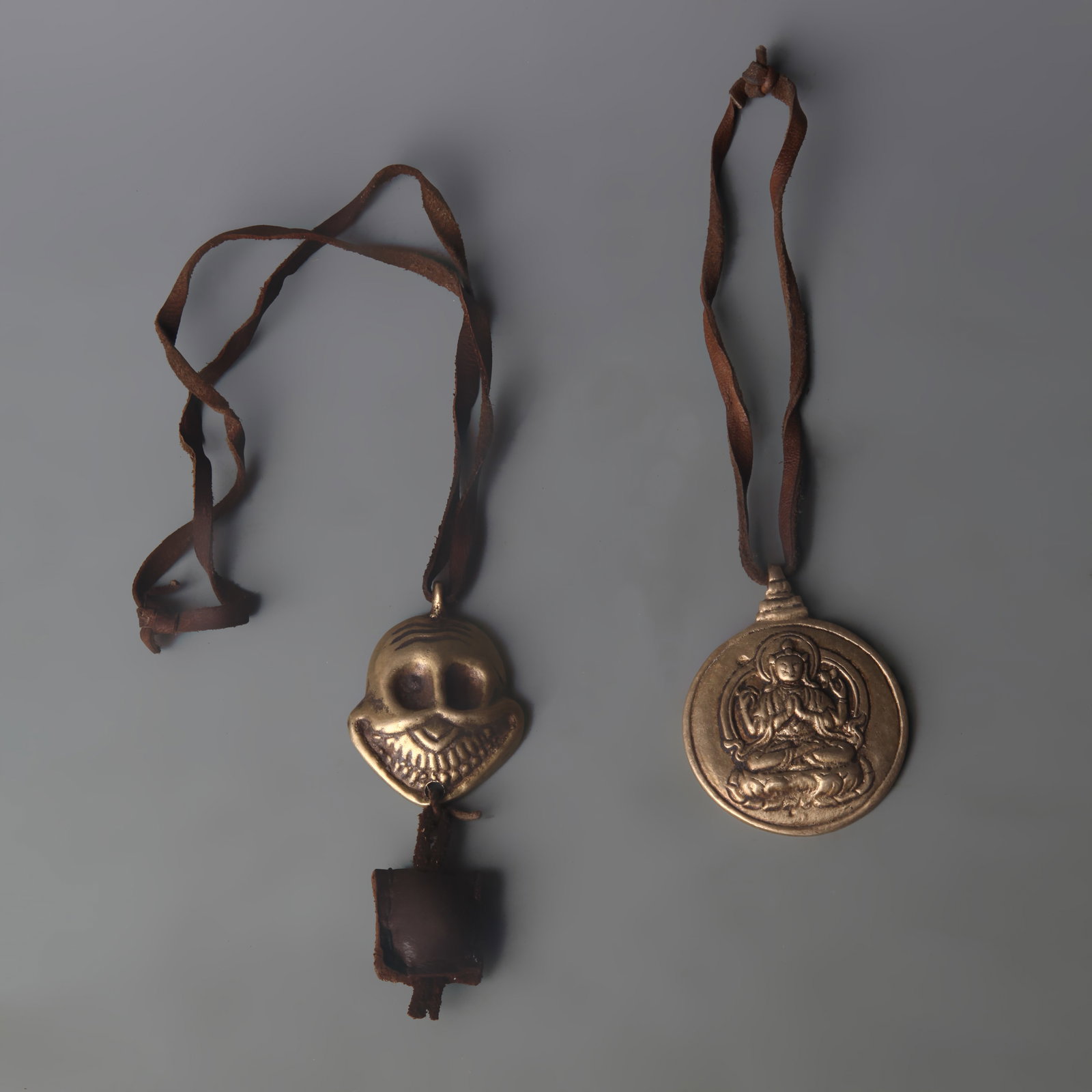 SET OF TIBETAN BUDDHIST RITUAL OBJECTS: Qing Dynasty; Long: 2.1 inch to 2.5 inch. Wooden base for display only