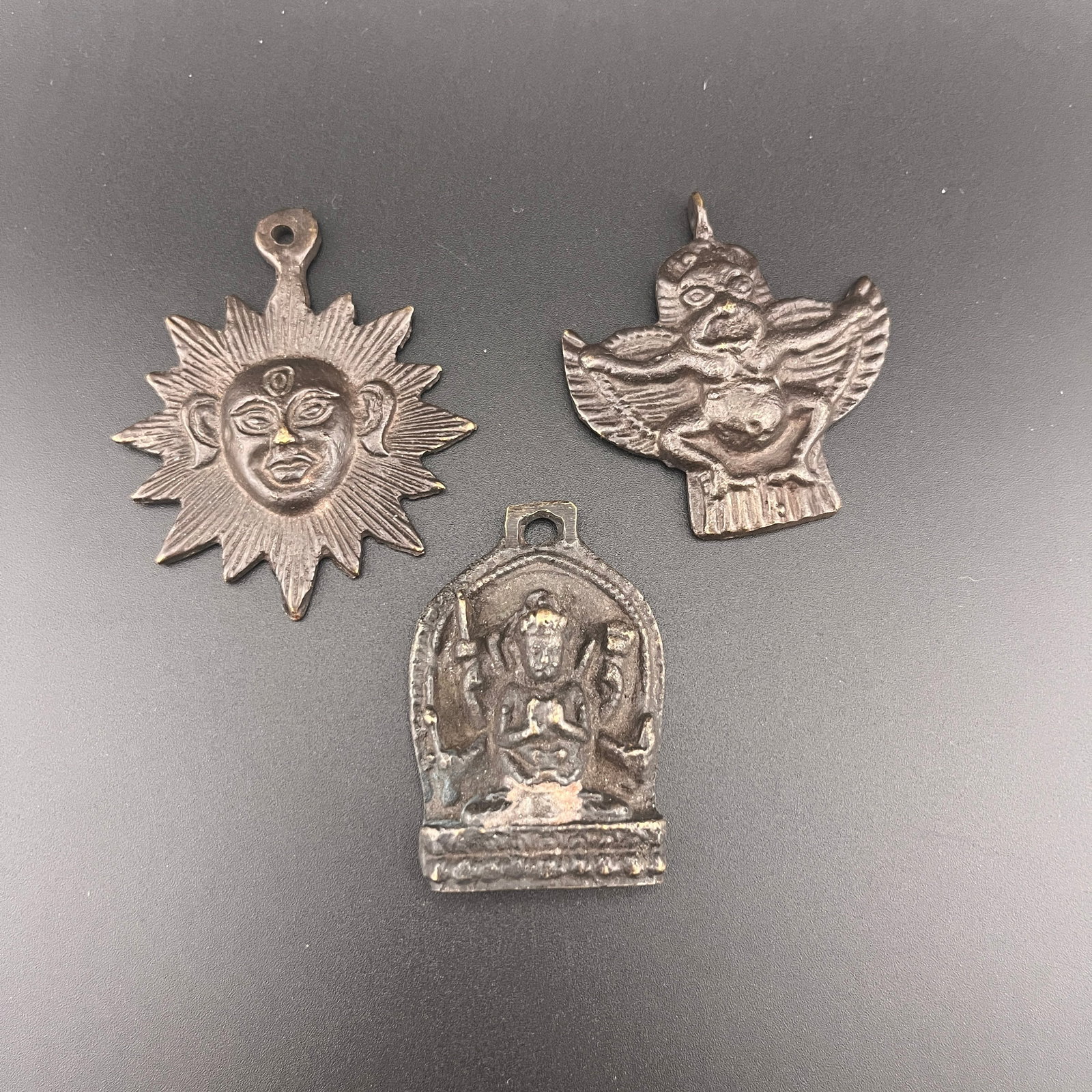 HIMALAYAN BRONZE PROTECTIVE AMULET PENDANTS (1 of 5)