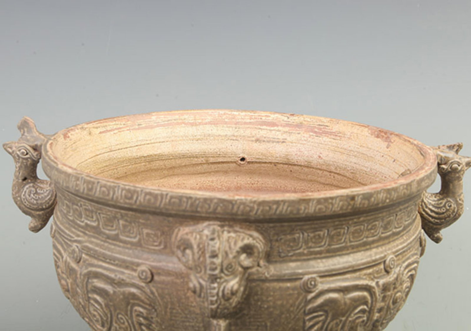 CELADON BEAST EAR LIDDED JAR - 3