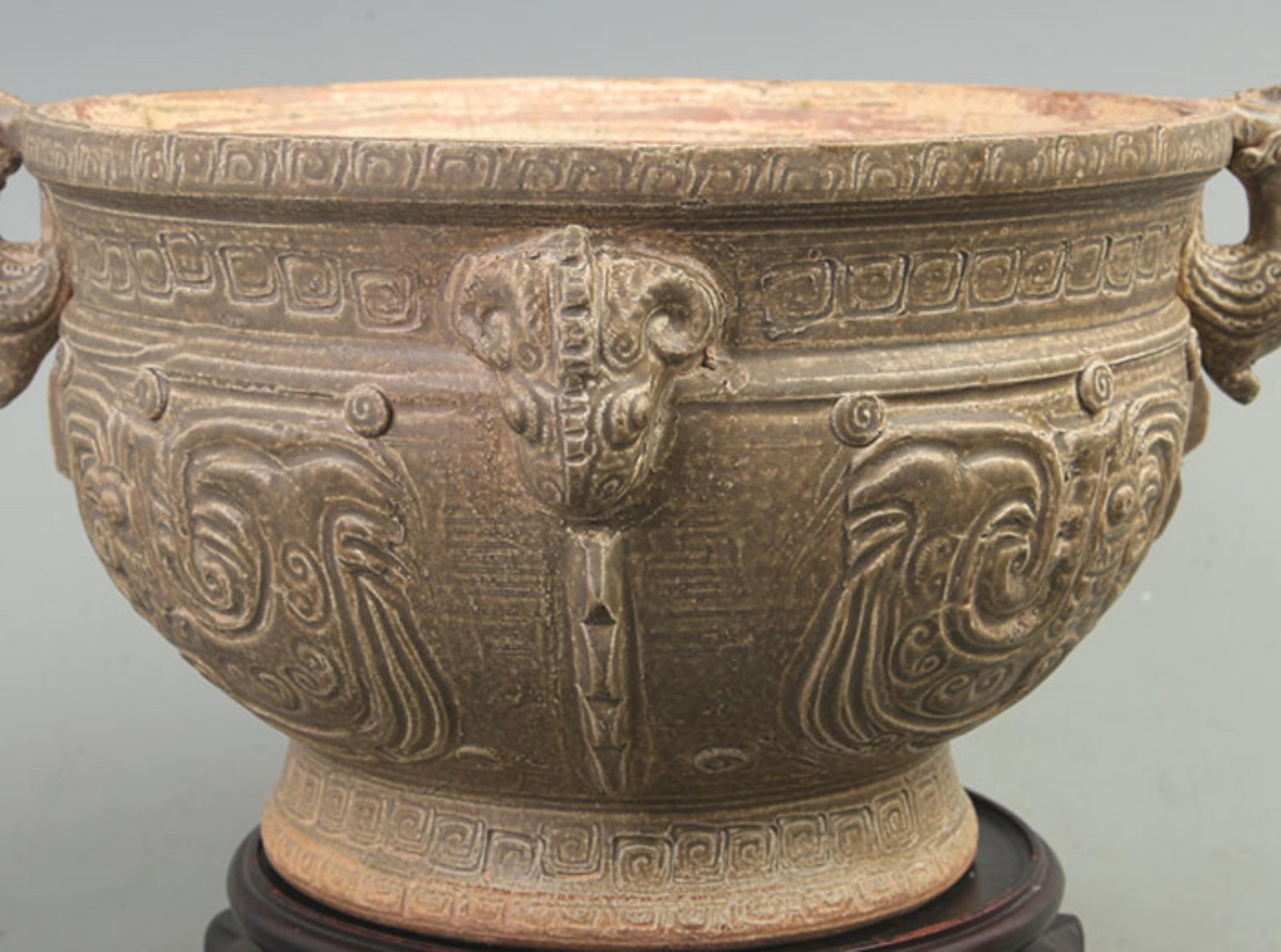 CELADON BEAST EAR LIDDED JAR - 4