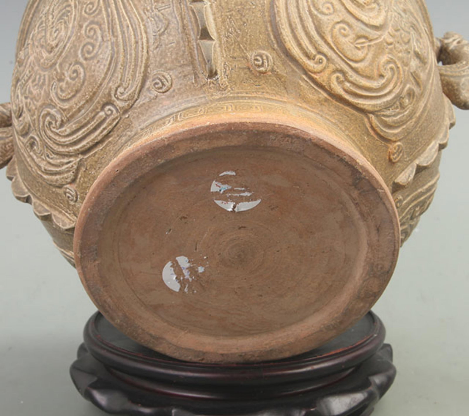 CELADON BEAST EAR LIDDED JAR - 6