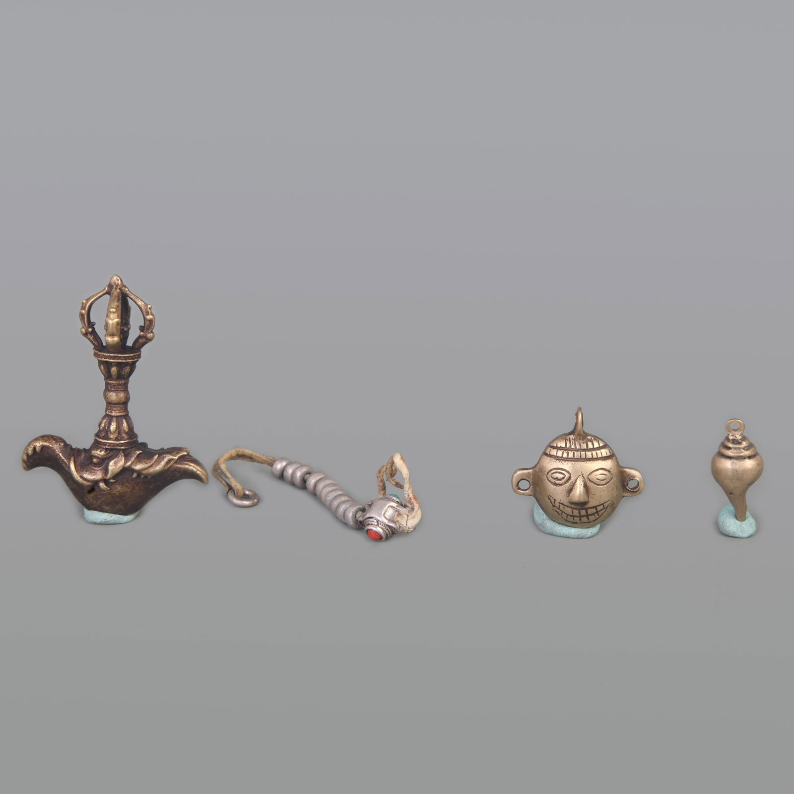 GROUP OF TIBETAN BUDDHISM INSTRUMENTS PHURBA: Qing Dynasty; Long: 3.0 inch to 1.5 inch ;Wooden base for picture and display only.