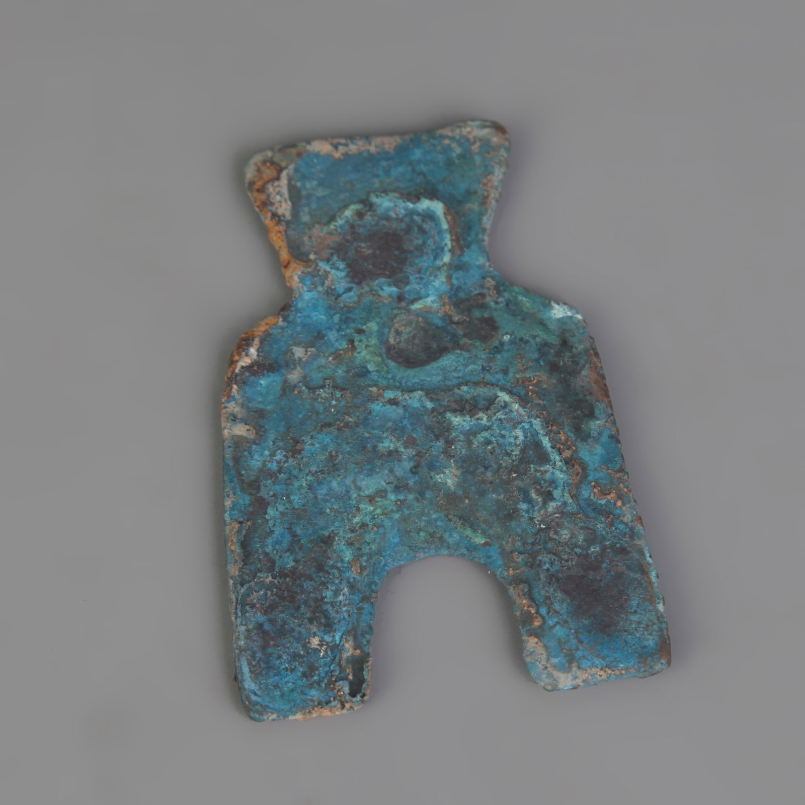 ANCIENT CHINESE SPADE MONEY (BU BI): Long: 2.2 inch; Width: 1.4 inch;;Wooden base for picture and display only.