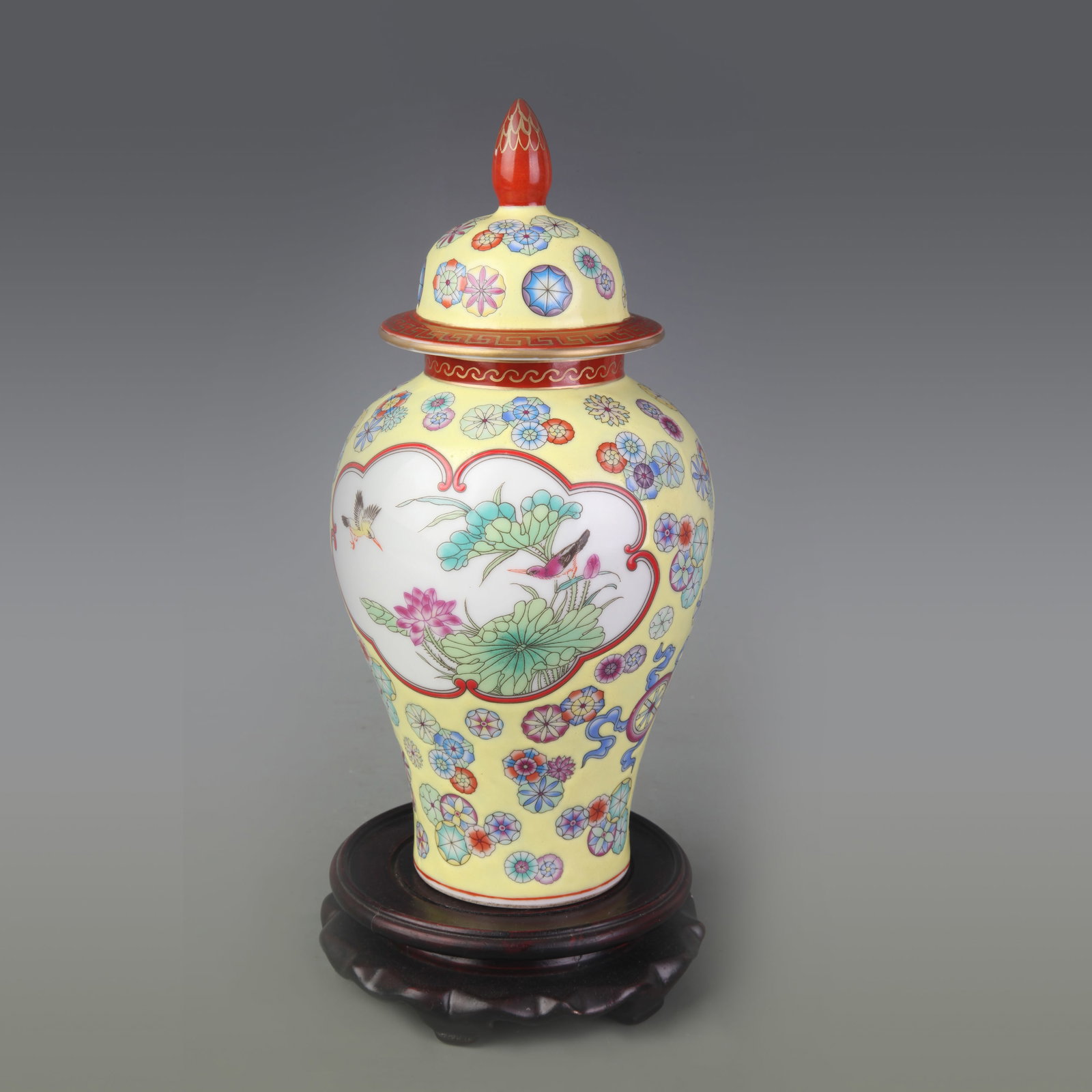 RARE CLOISONNE ENAMEL FLOWER PATTERN BRONZE VASE: 19th Century; High: 9.0 inch; Diameter: 3.5 inch; ;Wooden base for picture and display only.