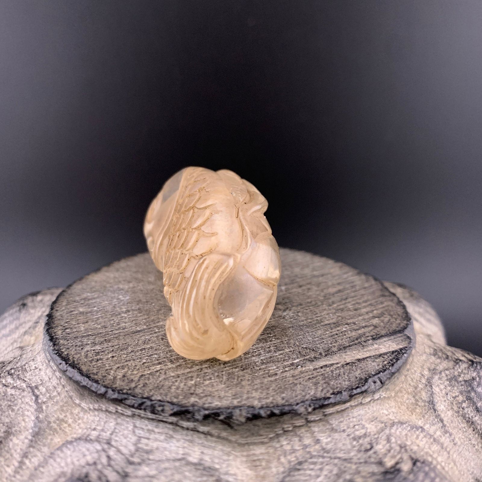 A FINE FISH SHAPE CRYSTAL MADE SNUFF BOTTLE - 4