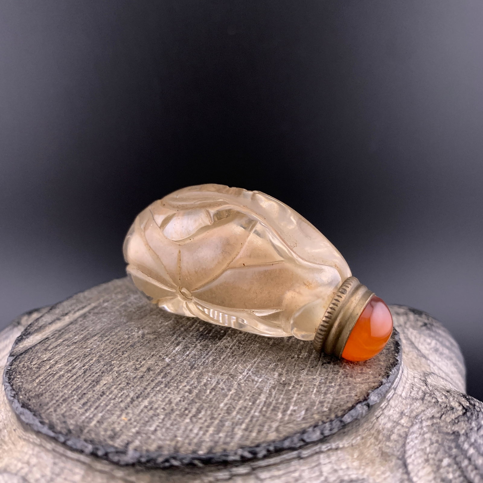 A FINE FISH SHAPE CRYSTAL MADE SNUFF BOTTLE - 6