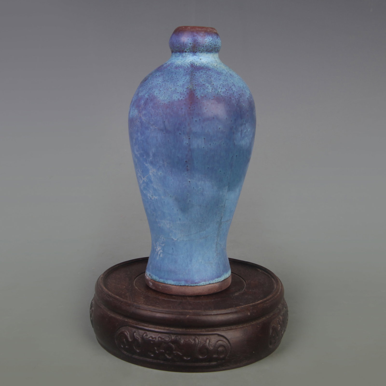 SMALL JUN WARE MEIPING VASE - 4