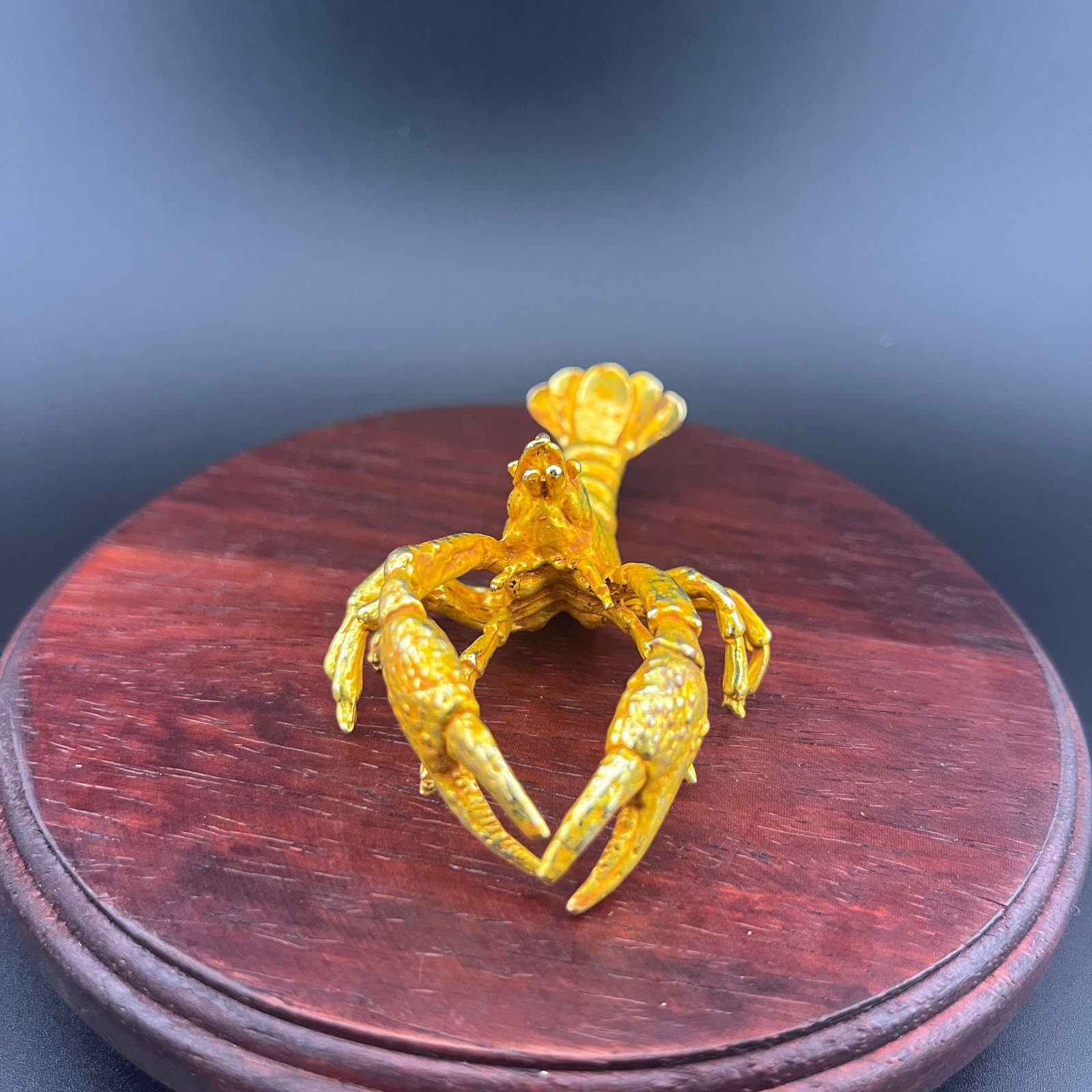GILT BRONZE CRAYFISH FIGURINE - 2