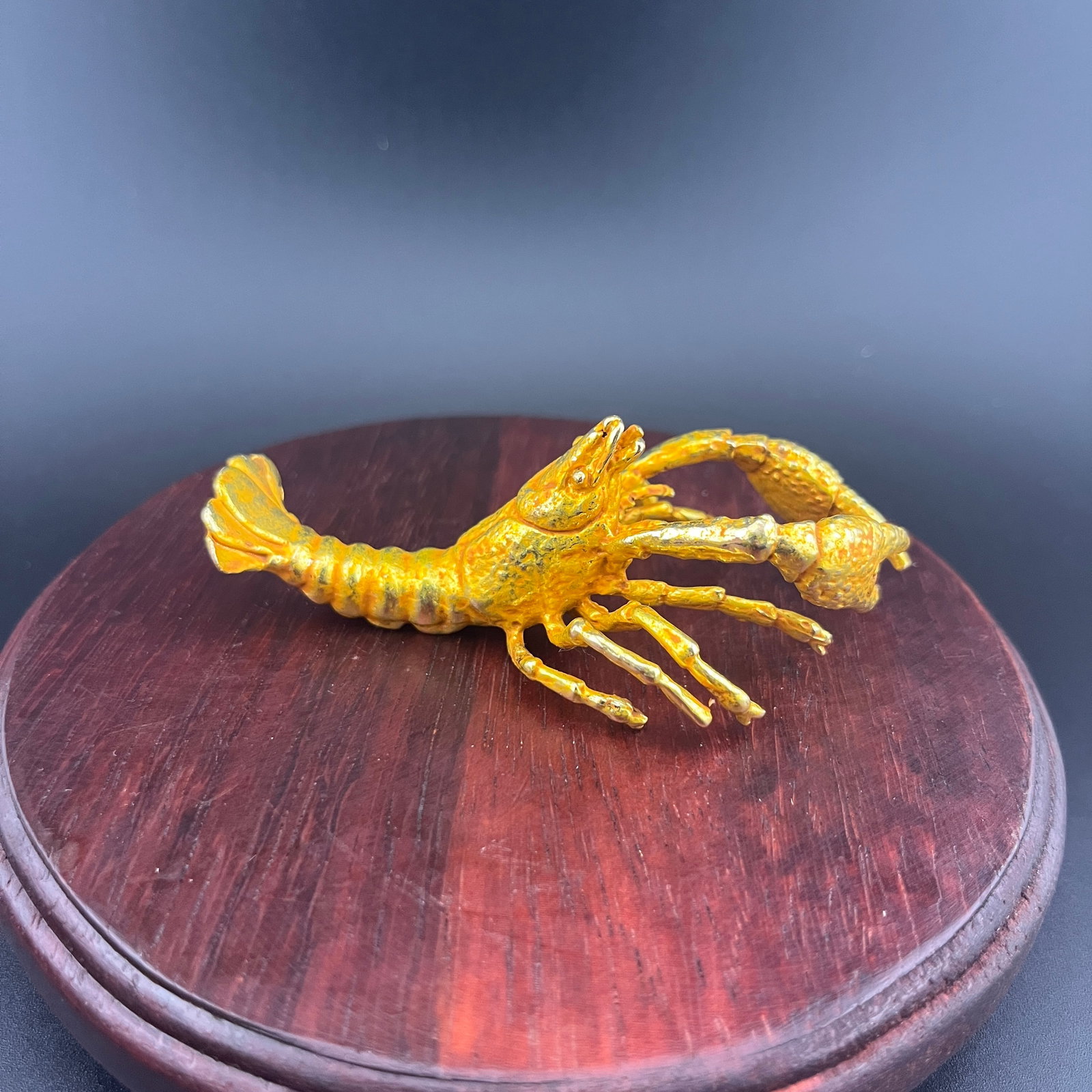 GILT BRONZE CRAYFISH FIGURINE - 3