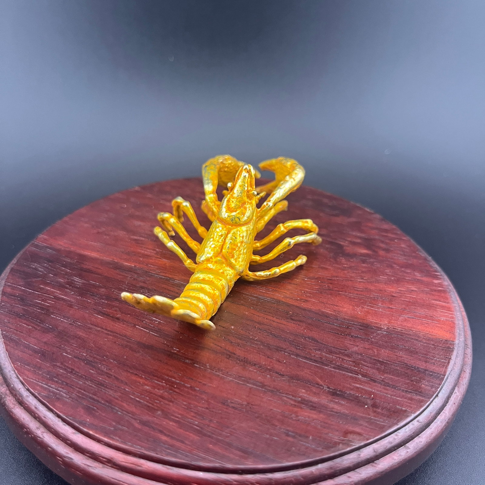 GILT BRONZE CRAYFISH FIGURINE - 4