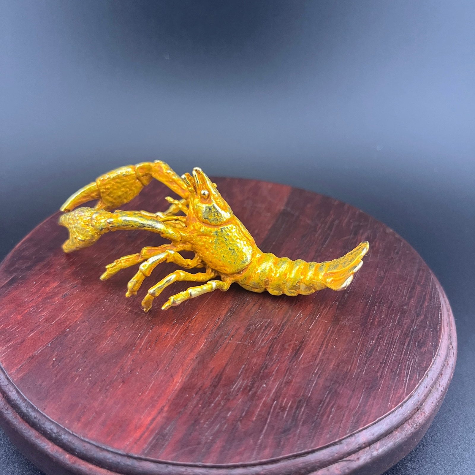 GILT BRONZE CRAYFISH FIGURINE - 5